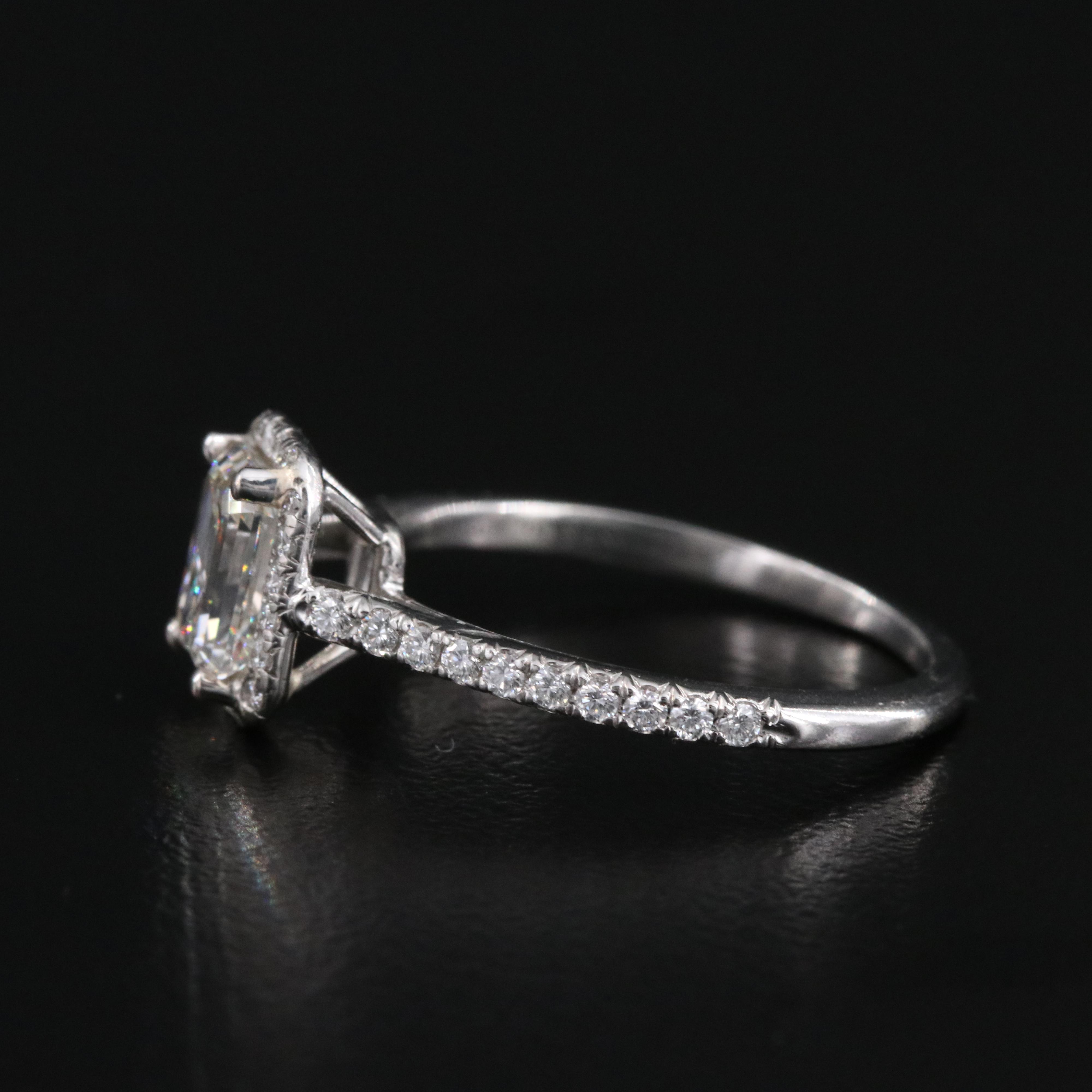 Tiffany & Co. Soleste Platinum 1.60 CTW Diamond Halo Ring with GIA eReport