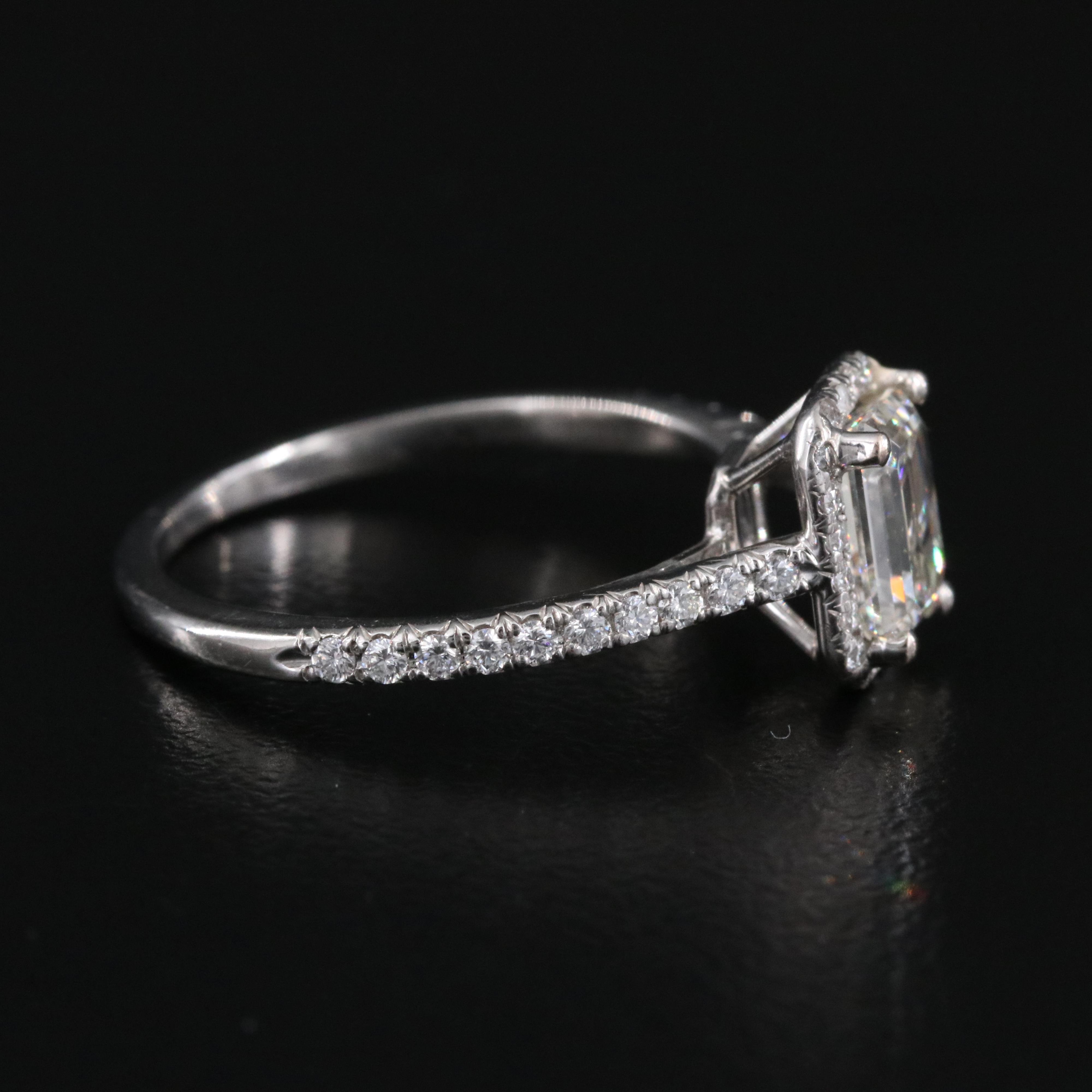 Tiffany & Co. Soleste Platinum 1.60 CTW Diamond Halo Ring with GIA eReport