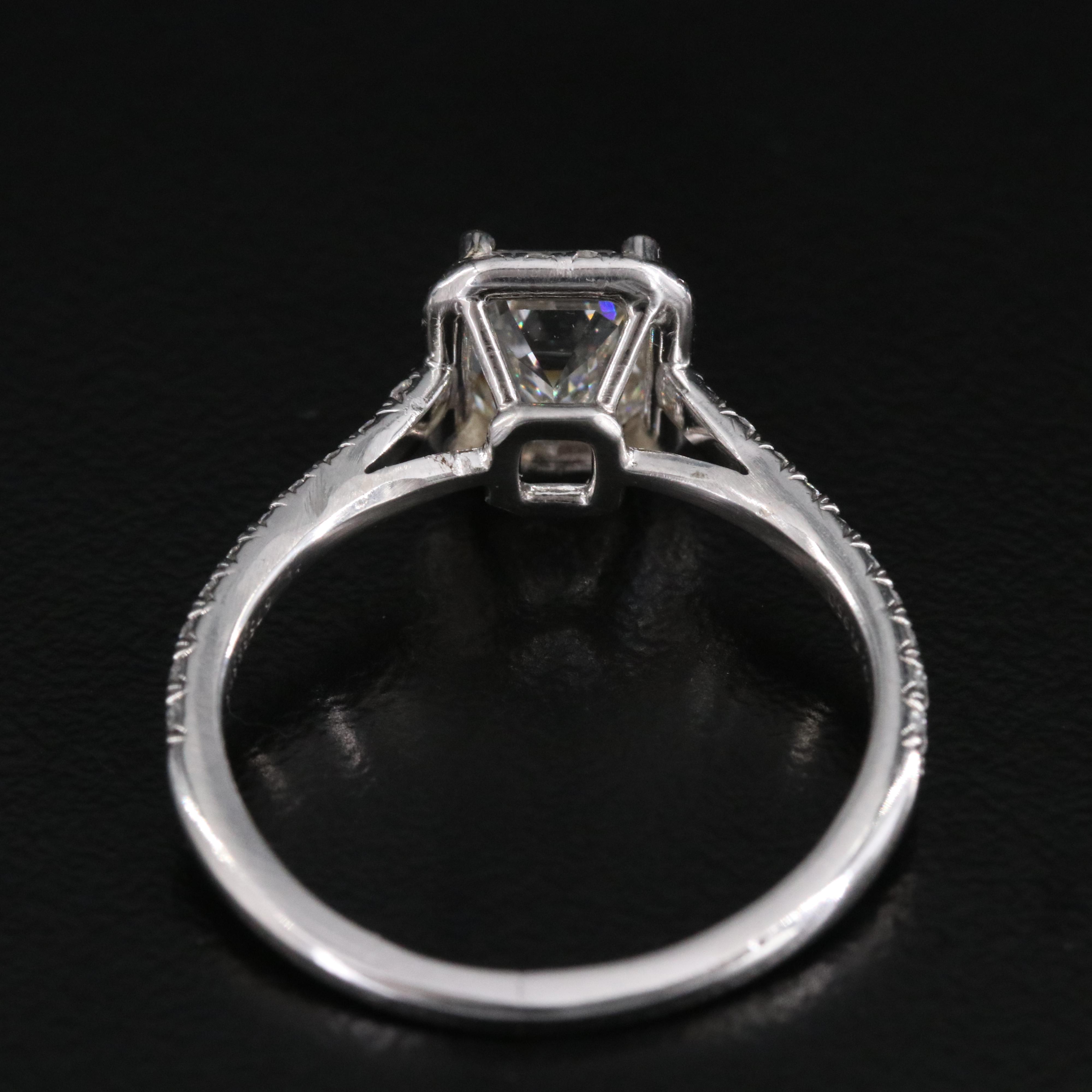 Tiffany & Co. Soleste Platinum 1.60 CTW Diamond Halo Ring with GIA eReport