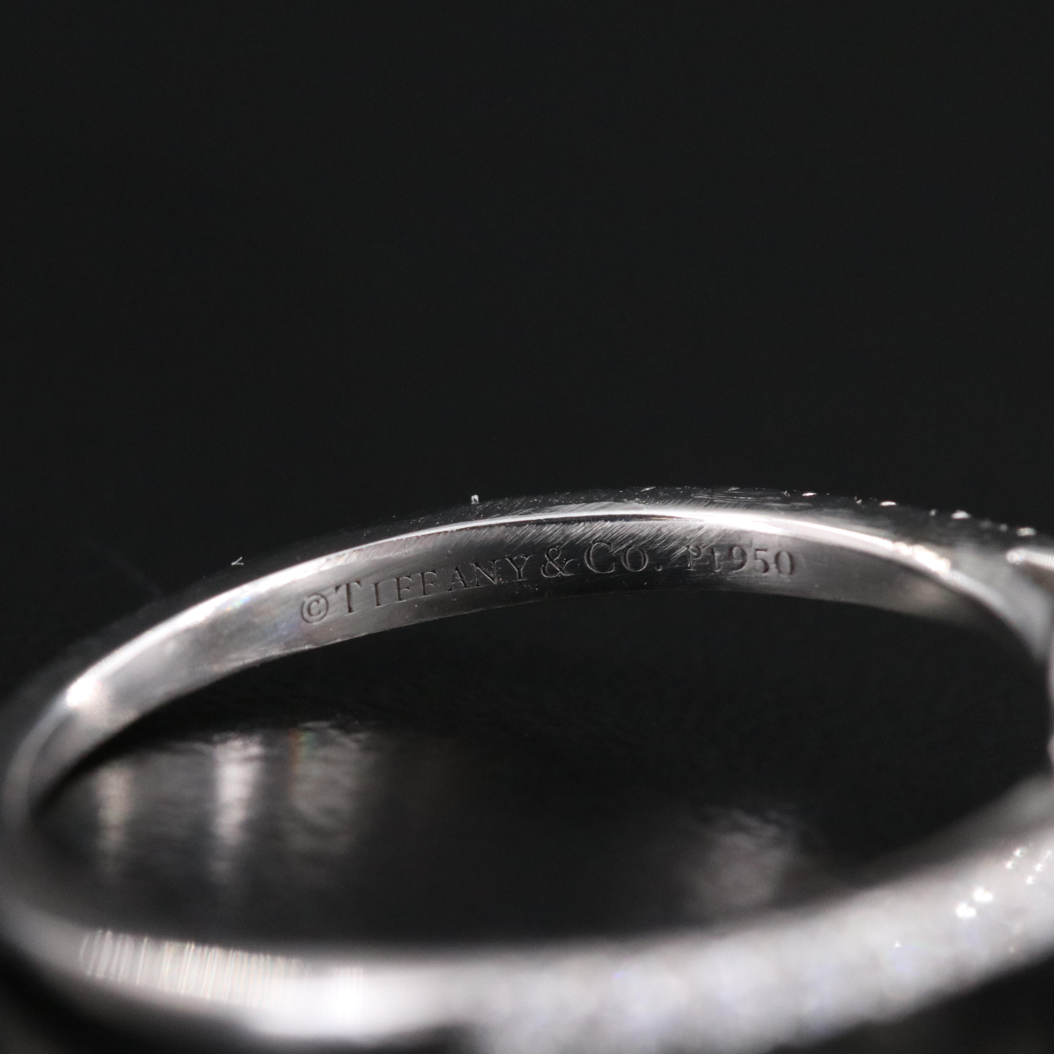 Tiffany & Co. Soleste Platinum 1.60 CTW Diamond Halo Ring with GIA eReport