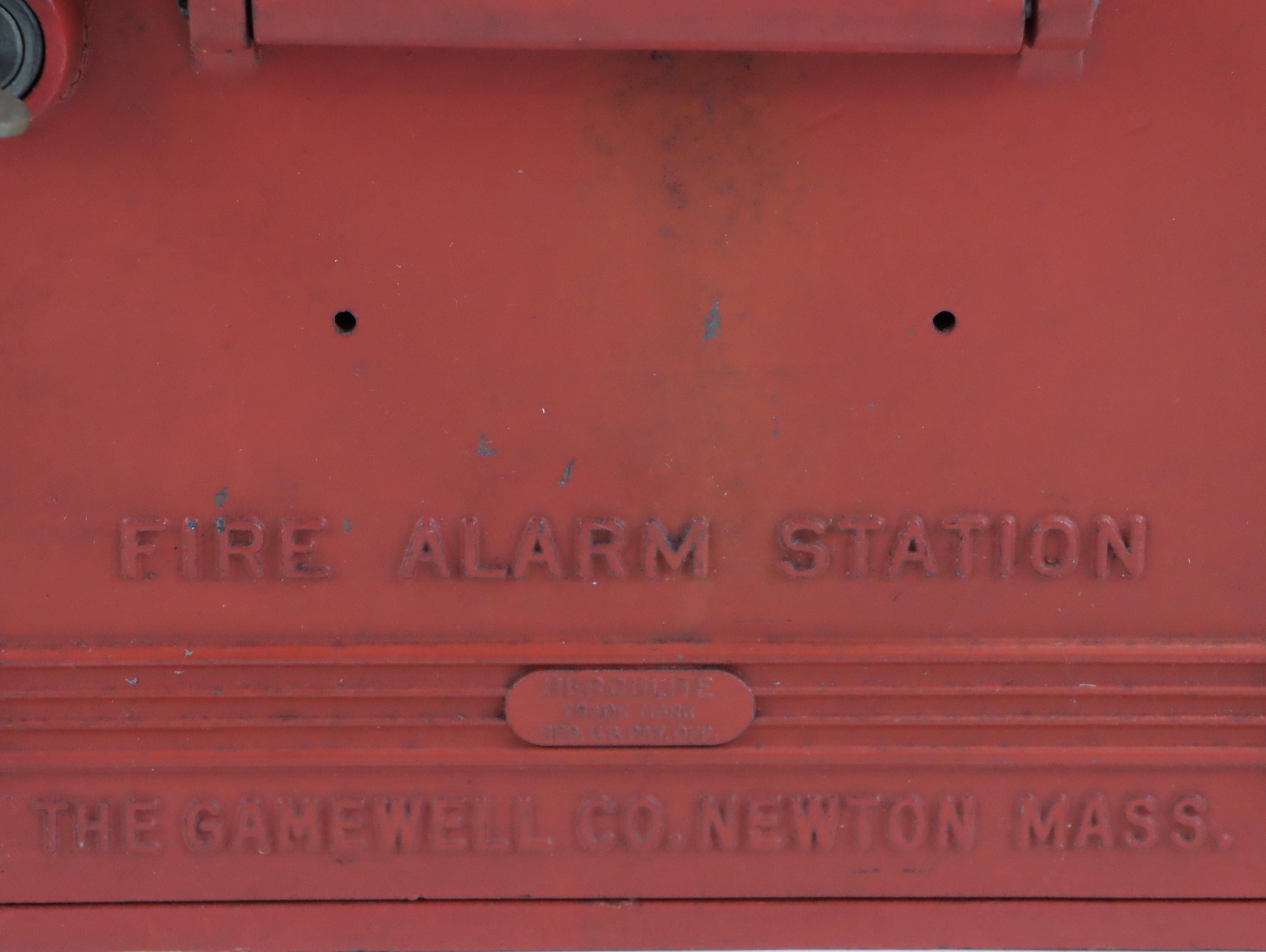 Early 20th Century Gamewell Co. "Herculite" Fire Alarm Station Box