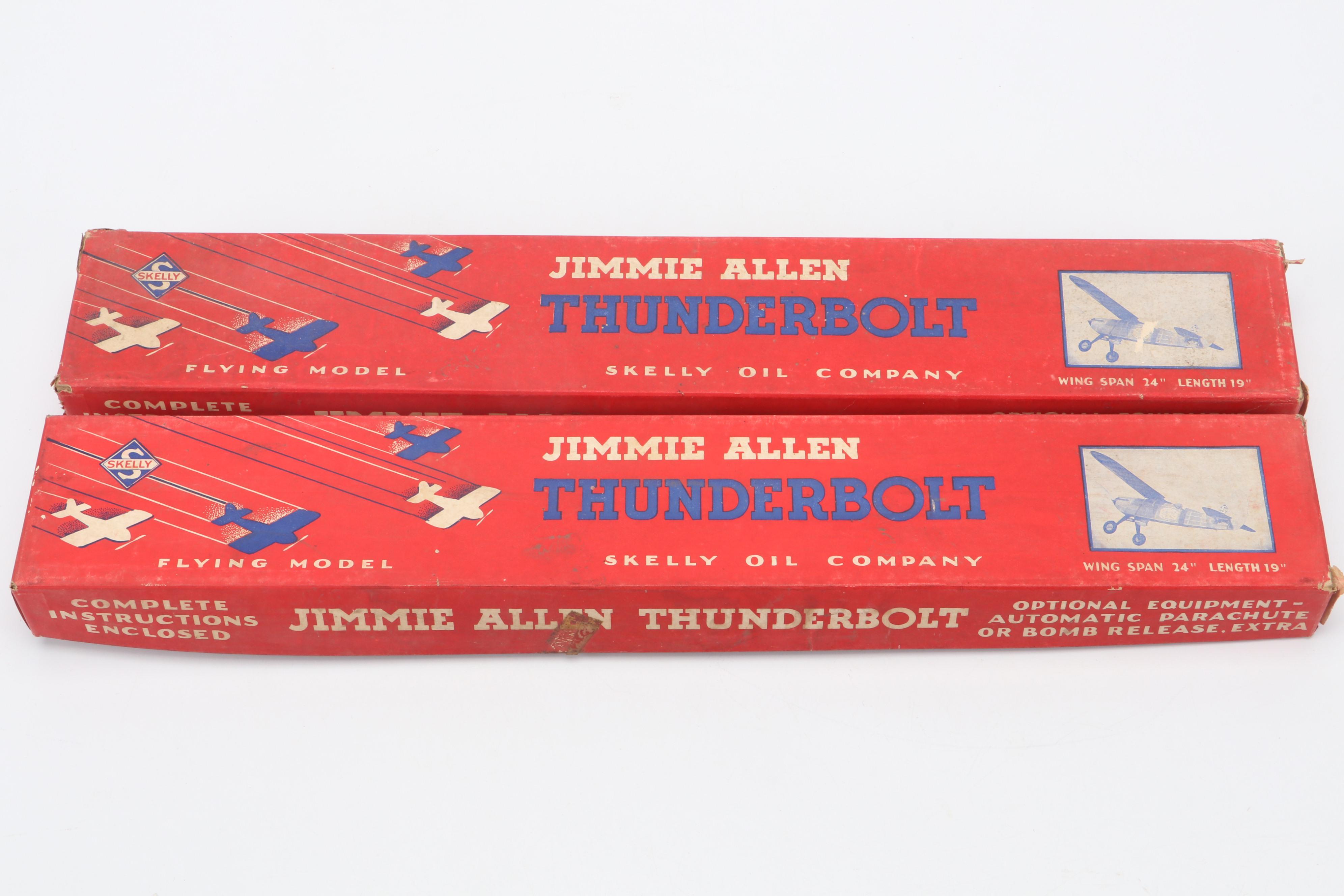 Skelly "Jimmie Allen Thunderbolt" Airplane Model Kits, Mid-20th Century