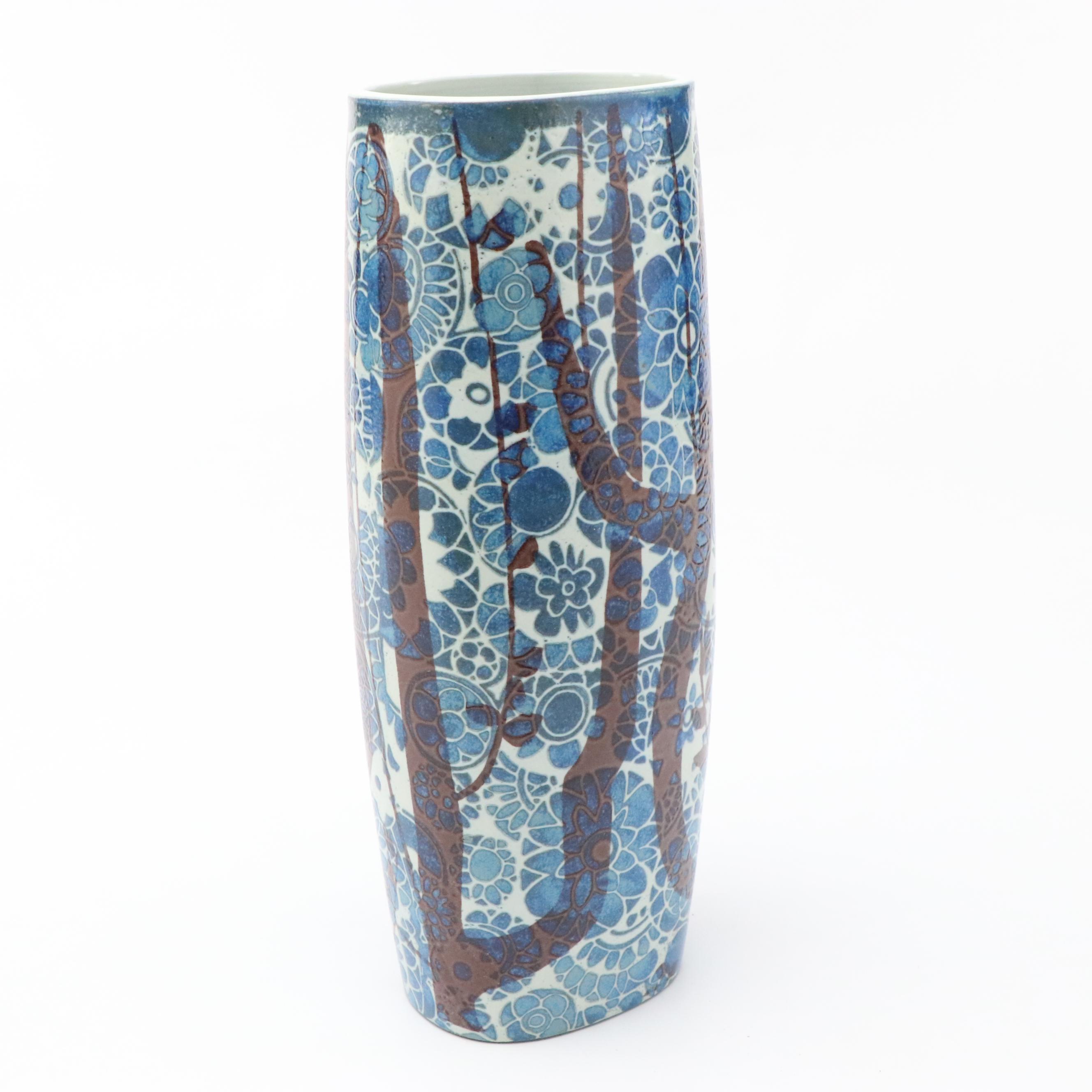 Johanne Gerber for Royal Copenhagen "Baca" Faience Vase, 1969-1973