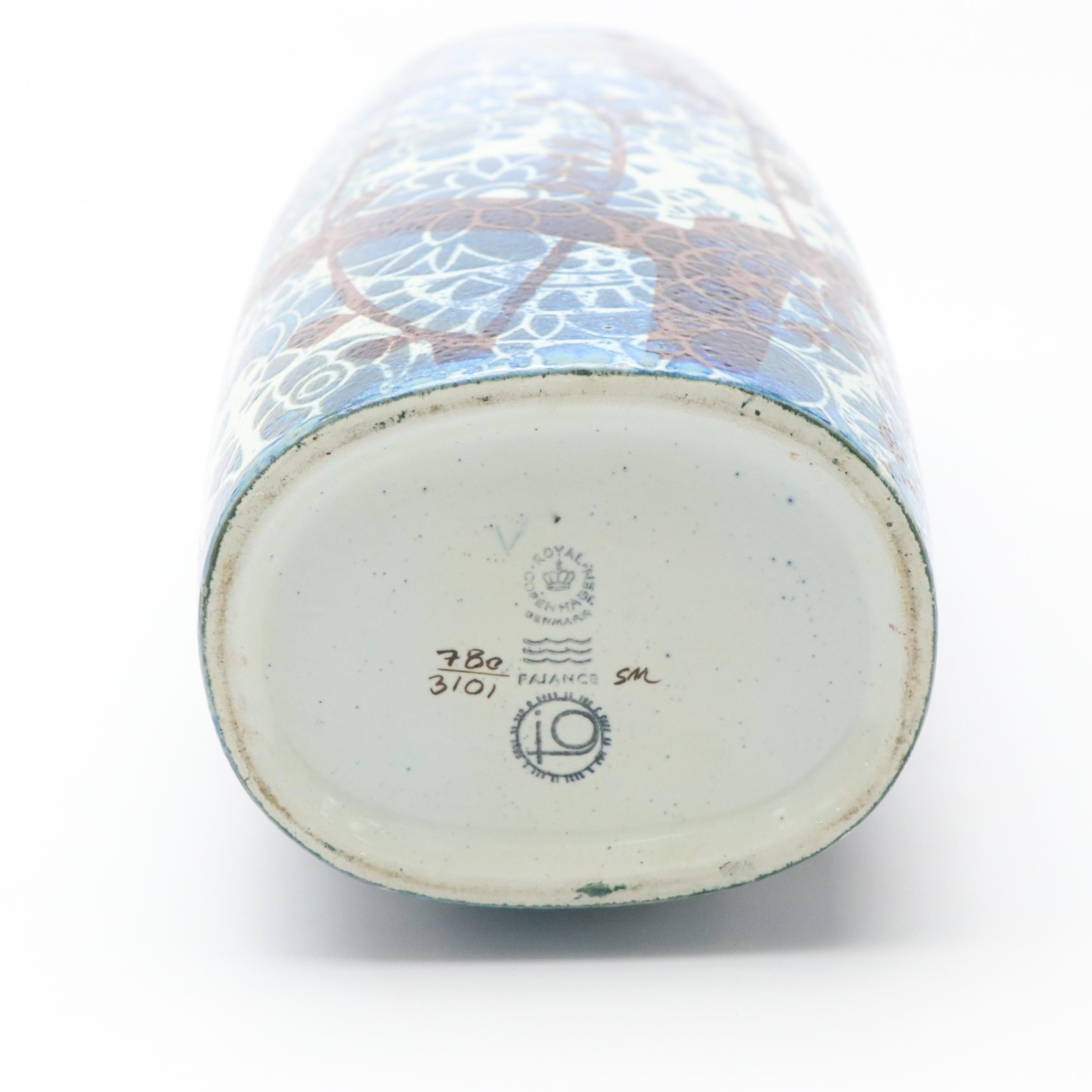 Johanne Gerber for Royal Copenhagen "Baca" Faience Vase, 1969-1973