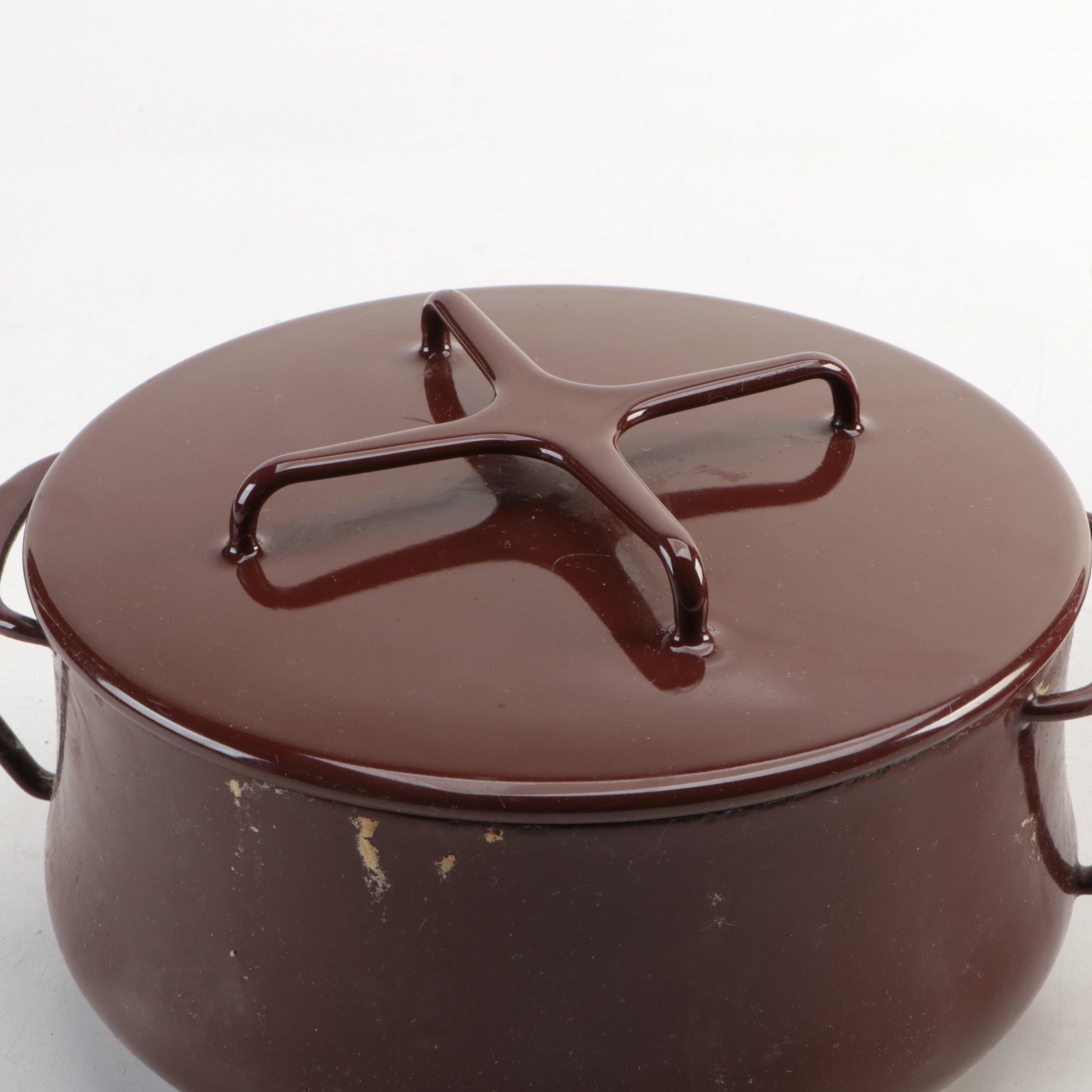 Dansk Danish Modern Cast Iron Enamel Købenstyle Casserole Dish and Pan