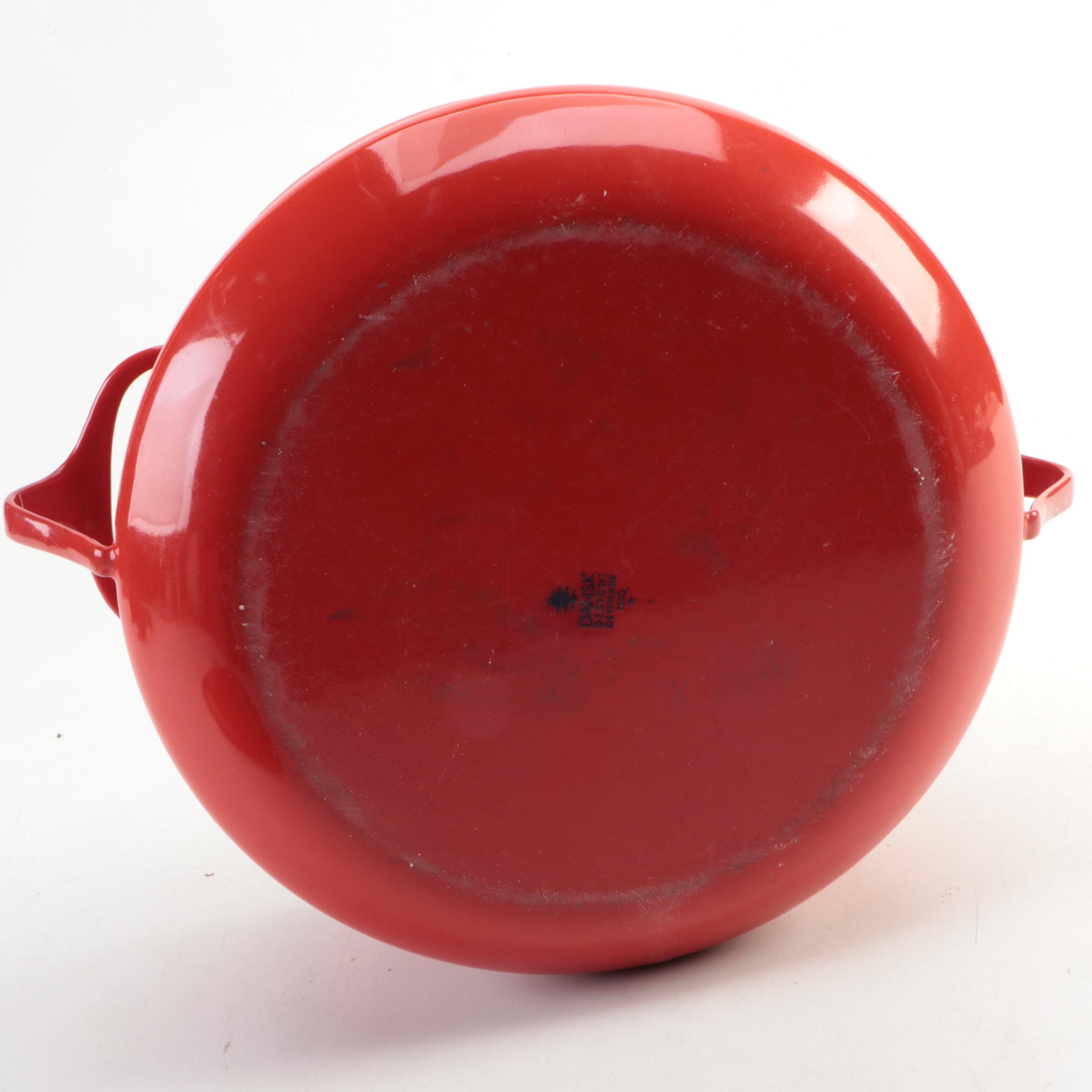 Dansk Danish Modern Cast Iron Enamel Købenstyle Casserole Dish and Pan