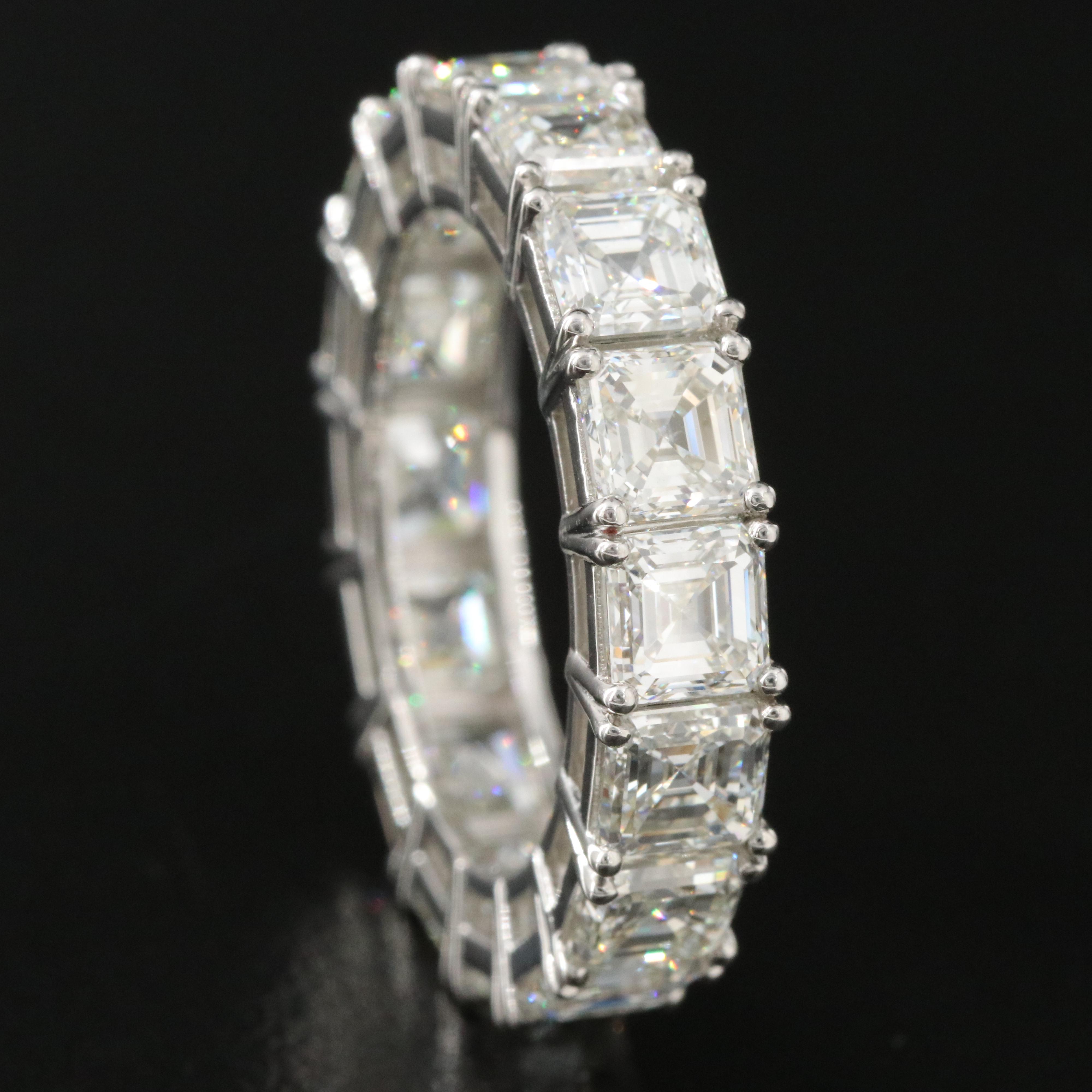 Platinum 8.27 CTW Flawless and IF Diamond Eternity Band with GIA Dossier Reports