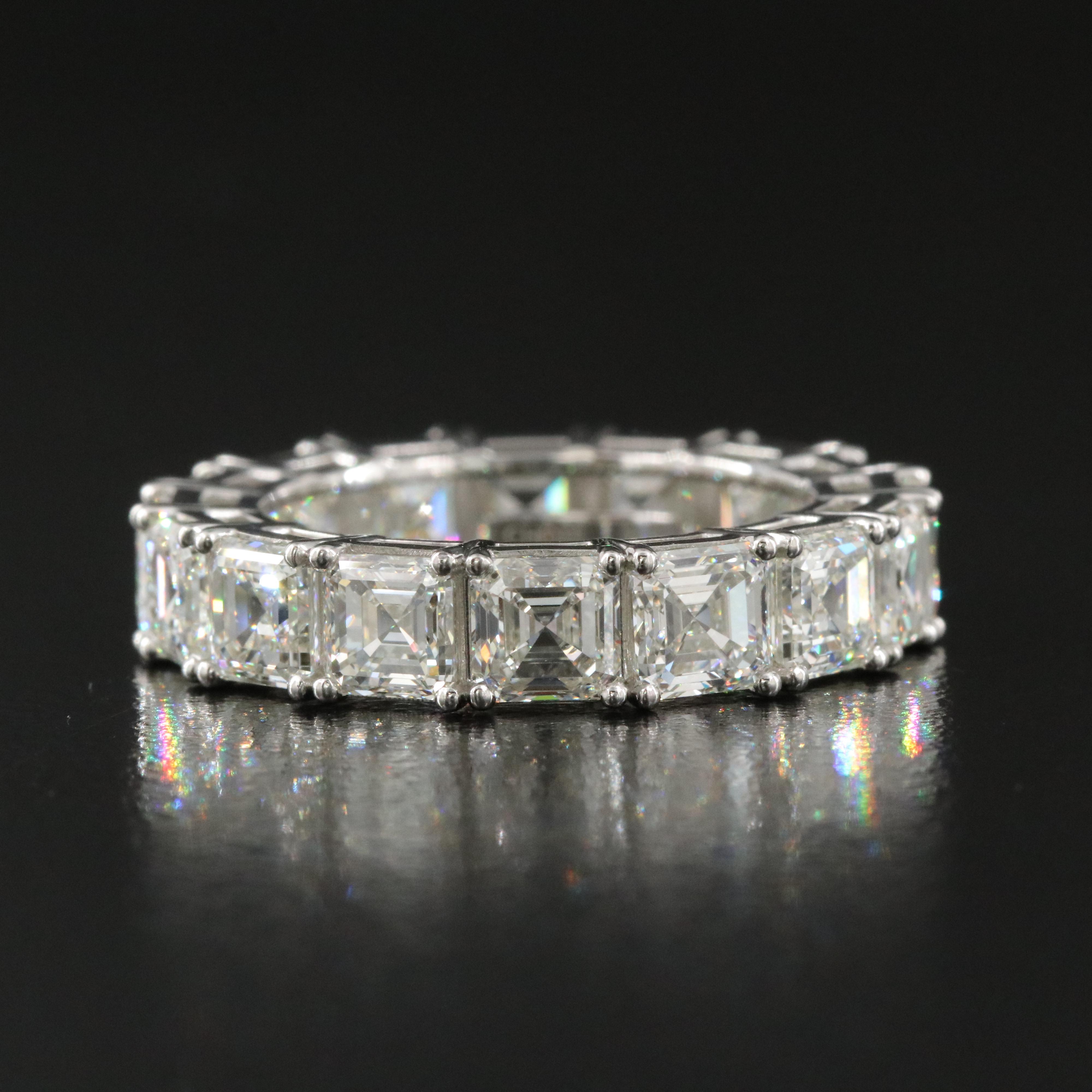 Platinum 8.27 CTW Flawless and IF Diamond Eternity Band with GIA Dossier Reports