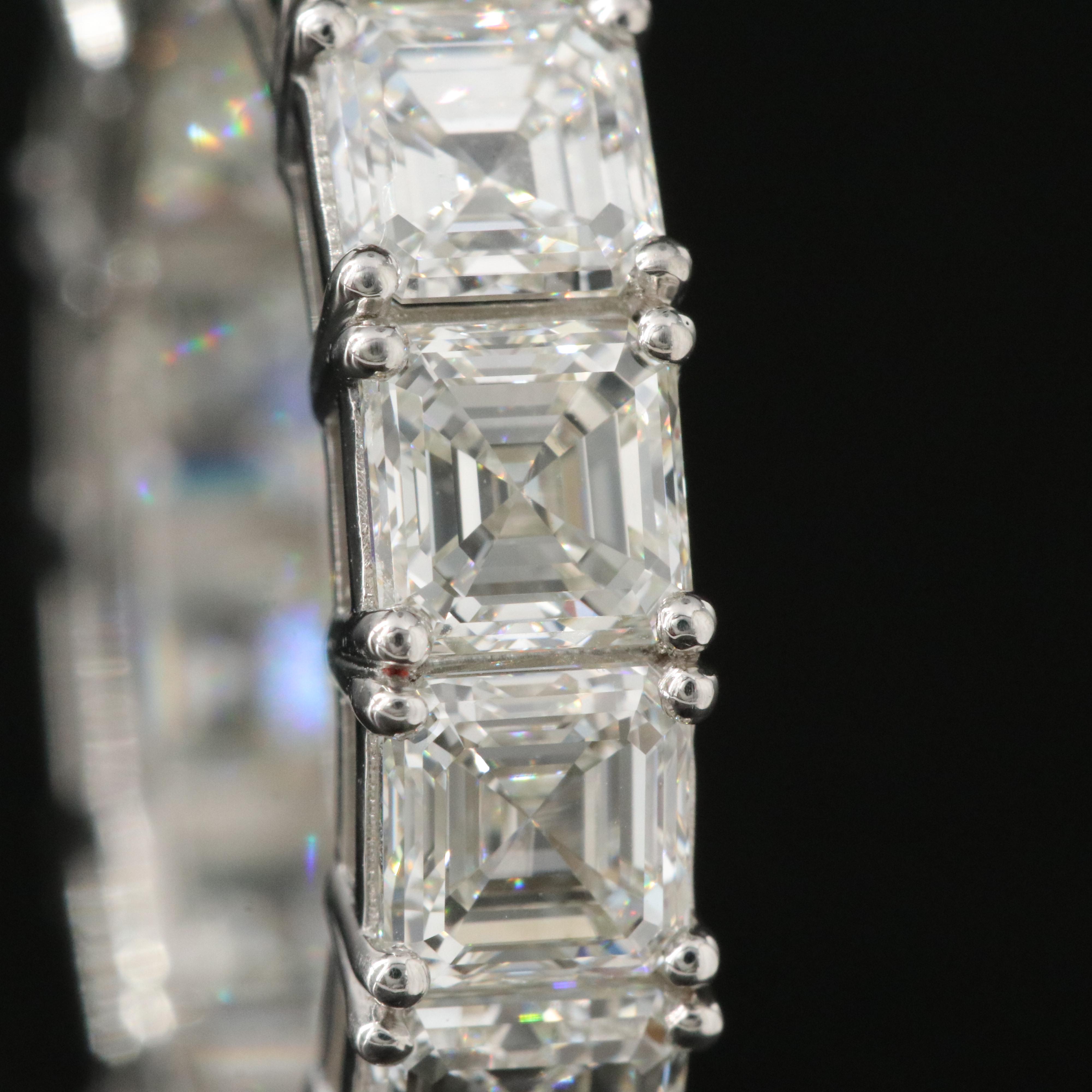 Platinum 8.27 CTW Flawless and IF Diamond Eternity Band with GIA Dossier Reports