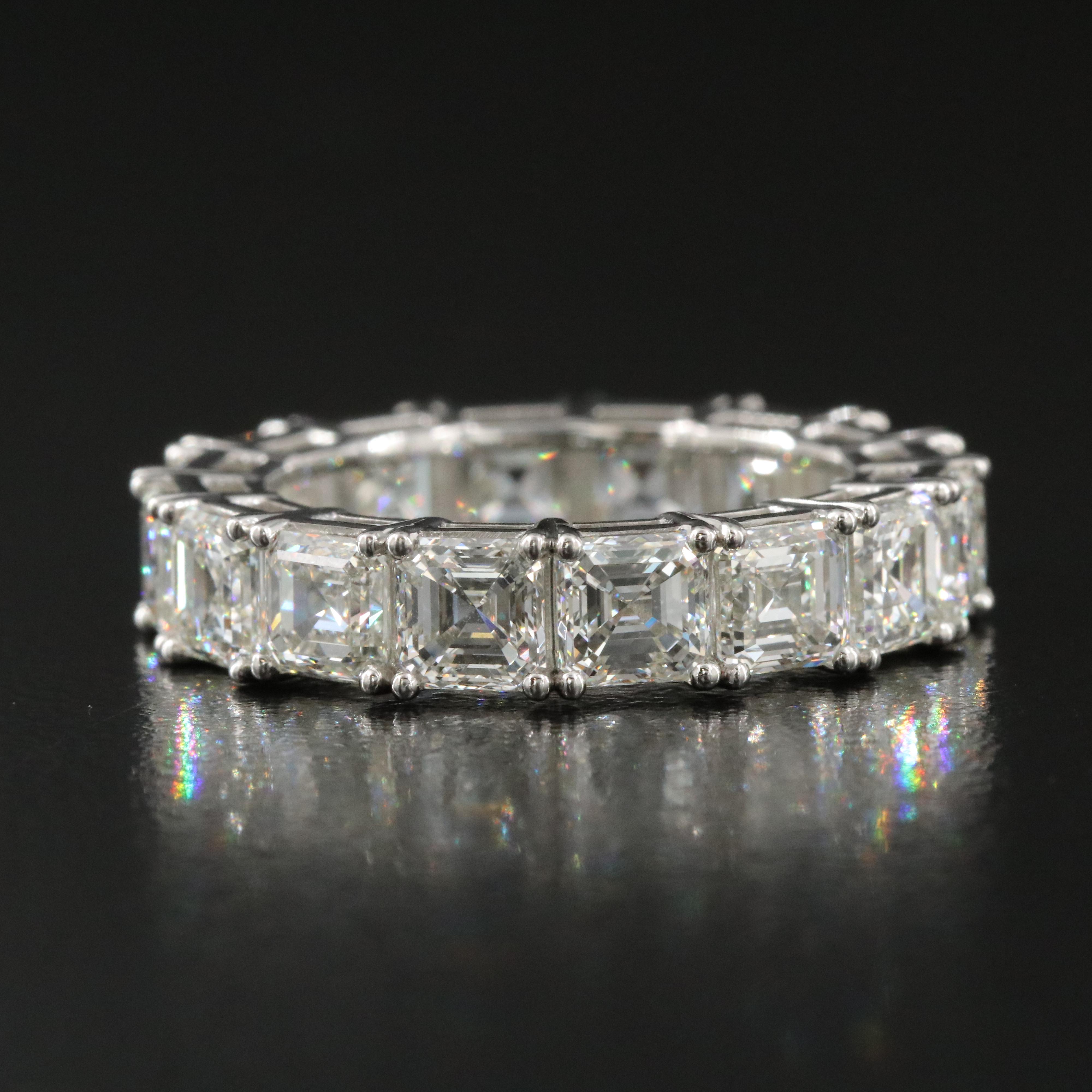 Platinum 8.27 CTW Flawless and IF Diamond Eternity Band with GIA Dossier Reports