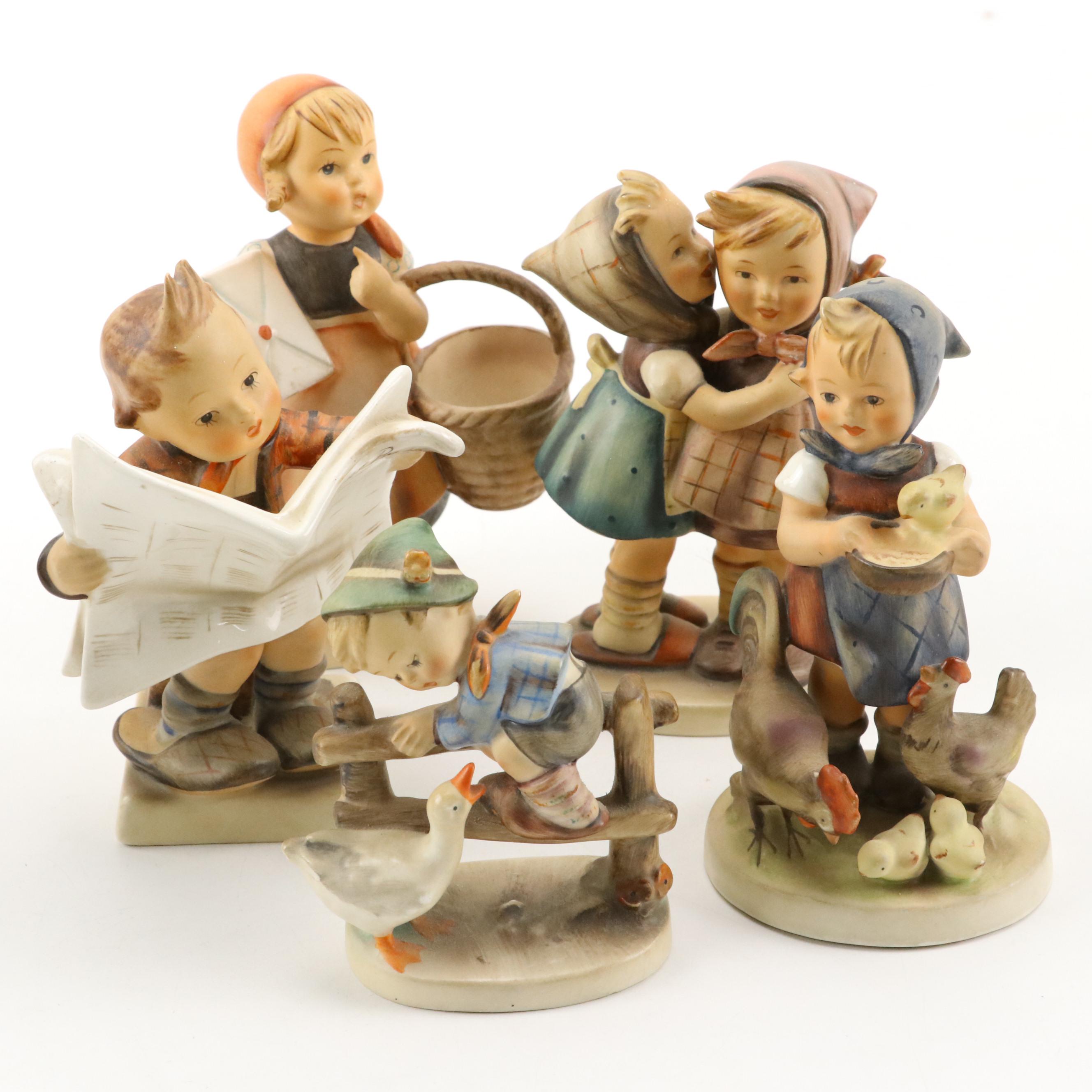 Goebel Full Bee "Meditation" with Other Hummel Figurines, Mid to Late 20th C.