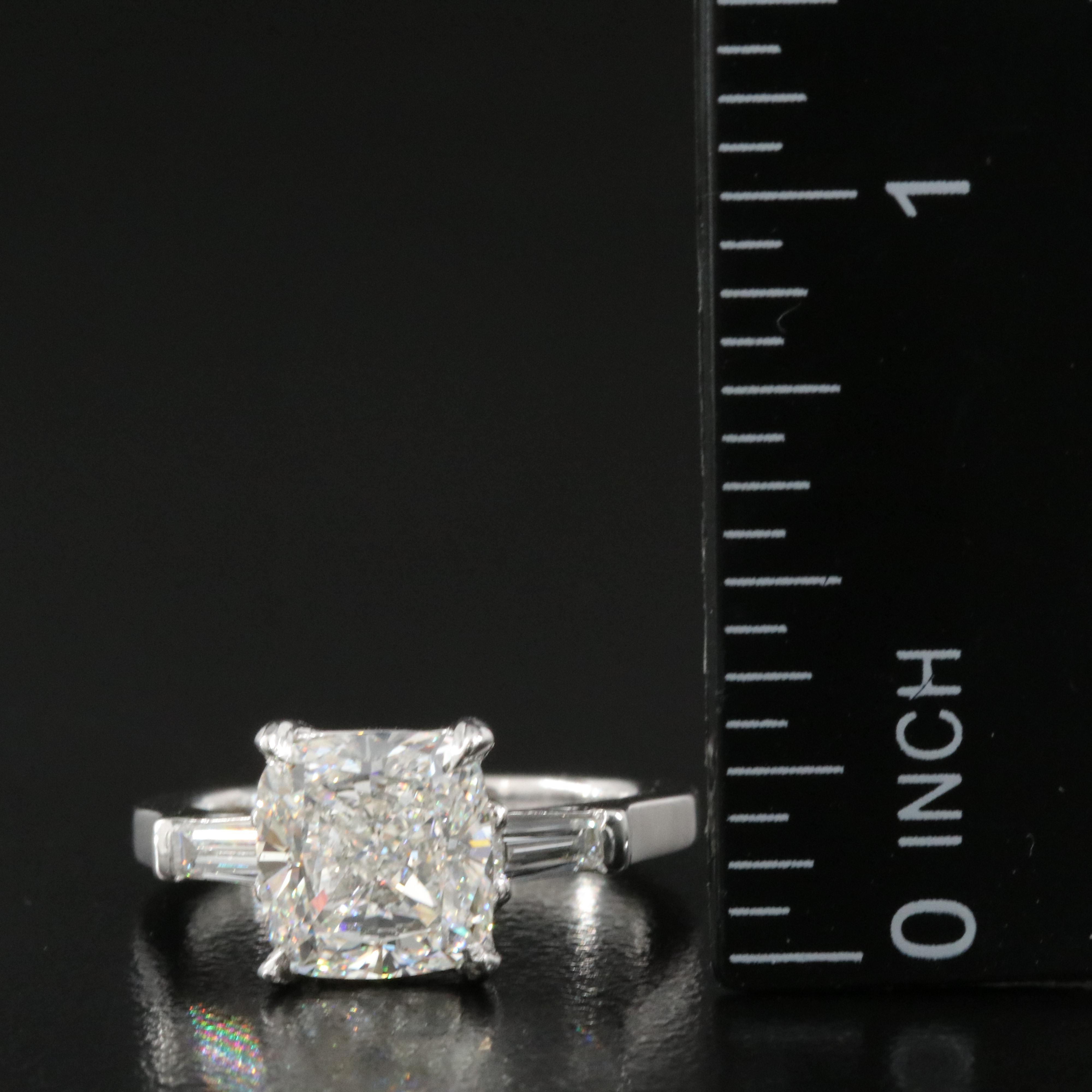 Platinum 3.36 CTW Diamond Ring with GIA Report