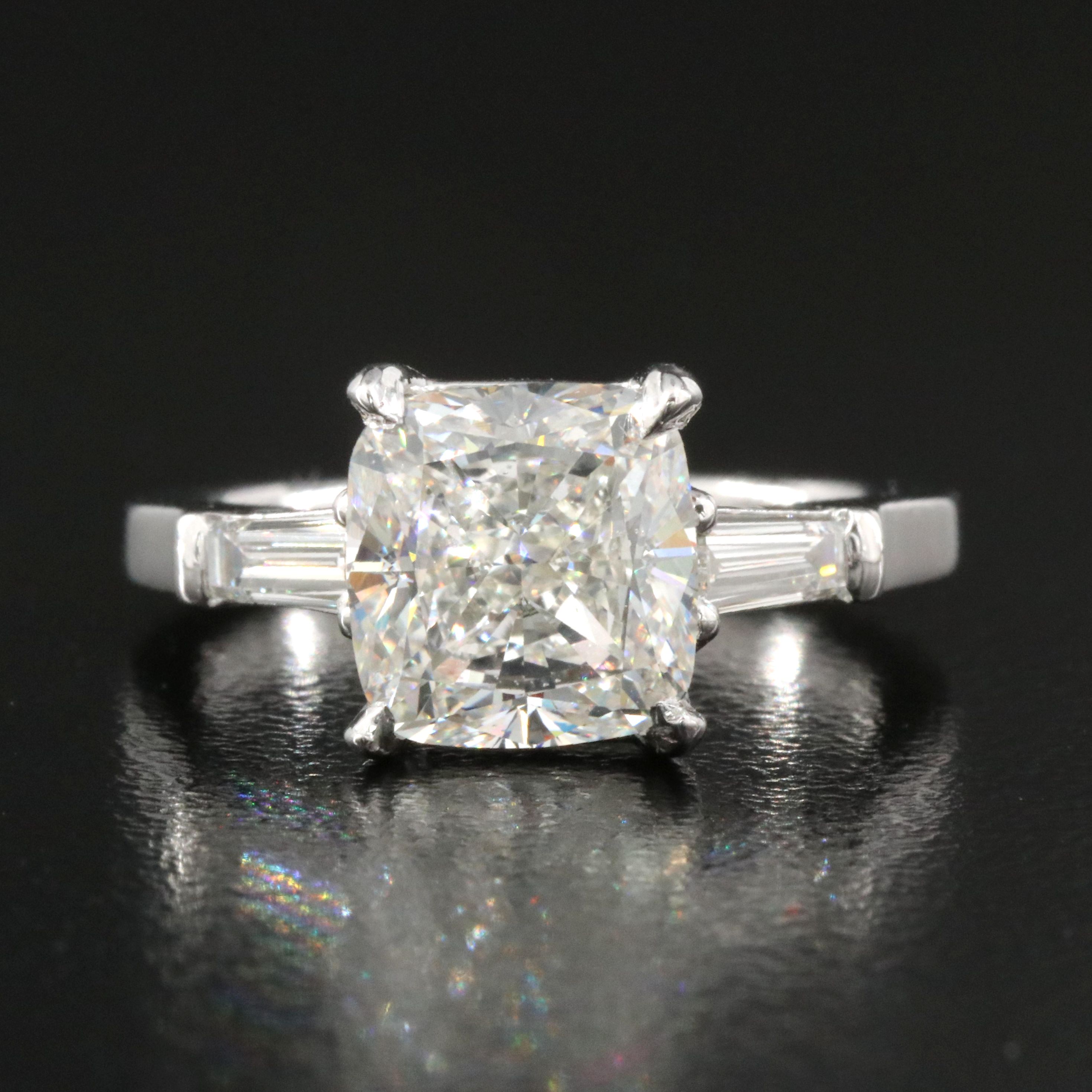 Platinum 3.36 CTW Diamond Ring with GIA Report