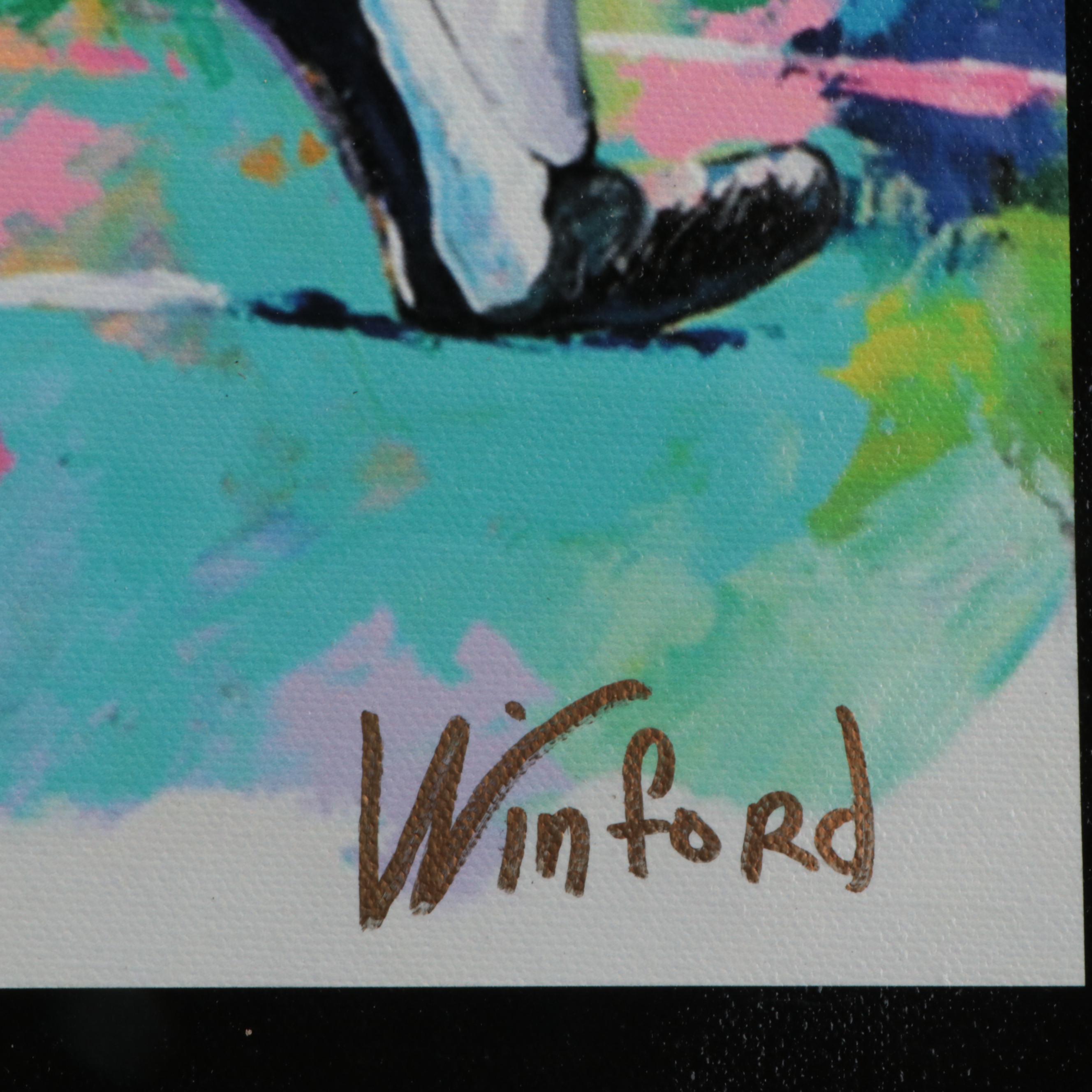 Whitey Ford Signed New York Yankees Plate and Winford Galmon Signed Print, More