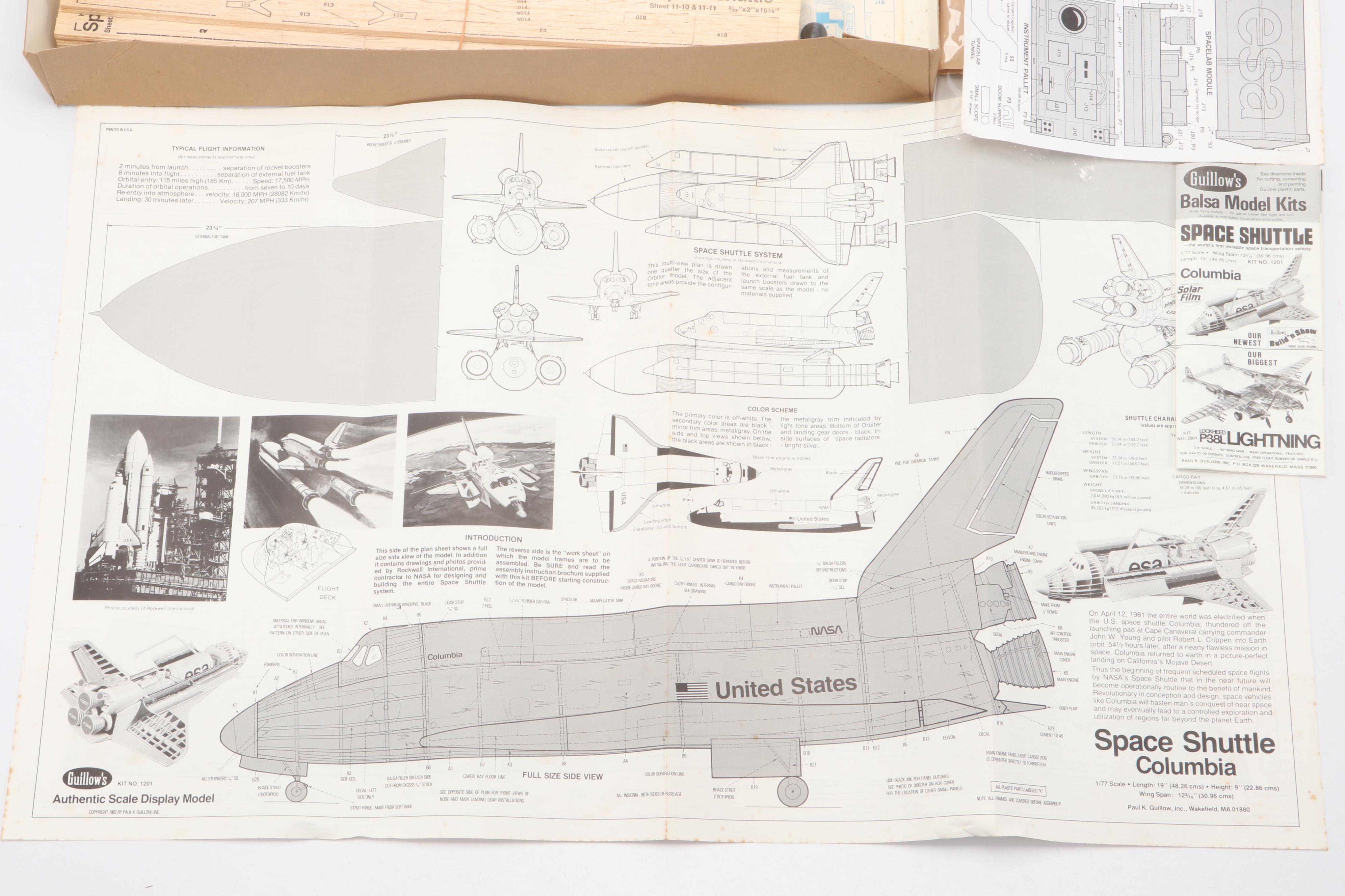 Paul K. Guillow "NASA Space Shuttle Columbia" Model Kit
