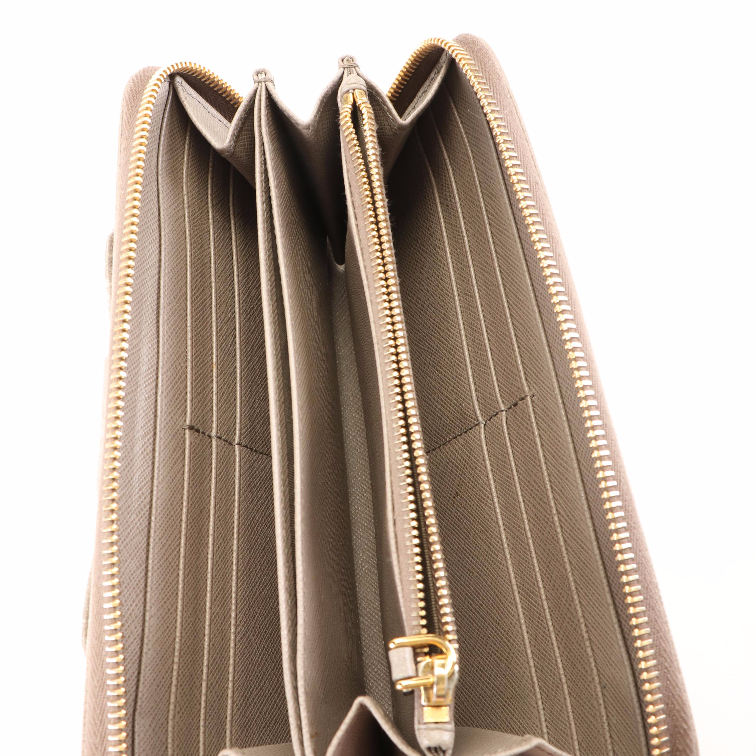 Prada Bow Zip Around Long Wallet in Saffiano Leather