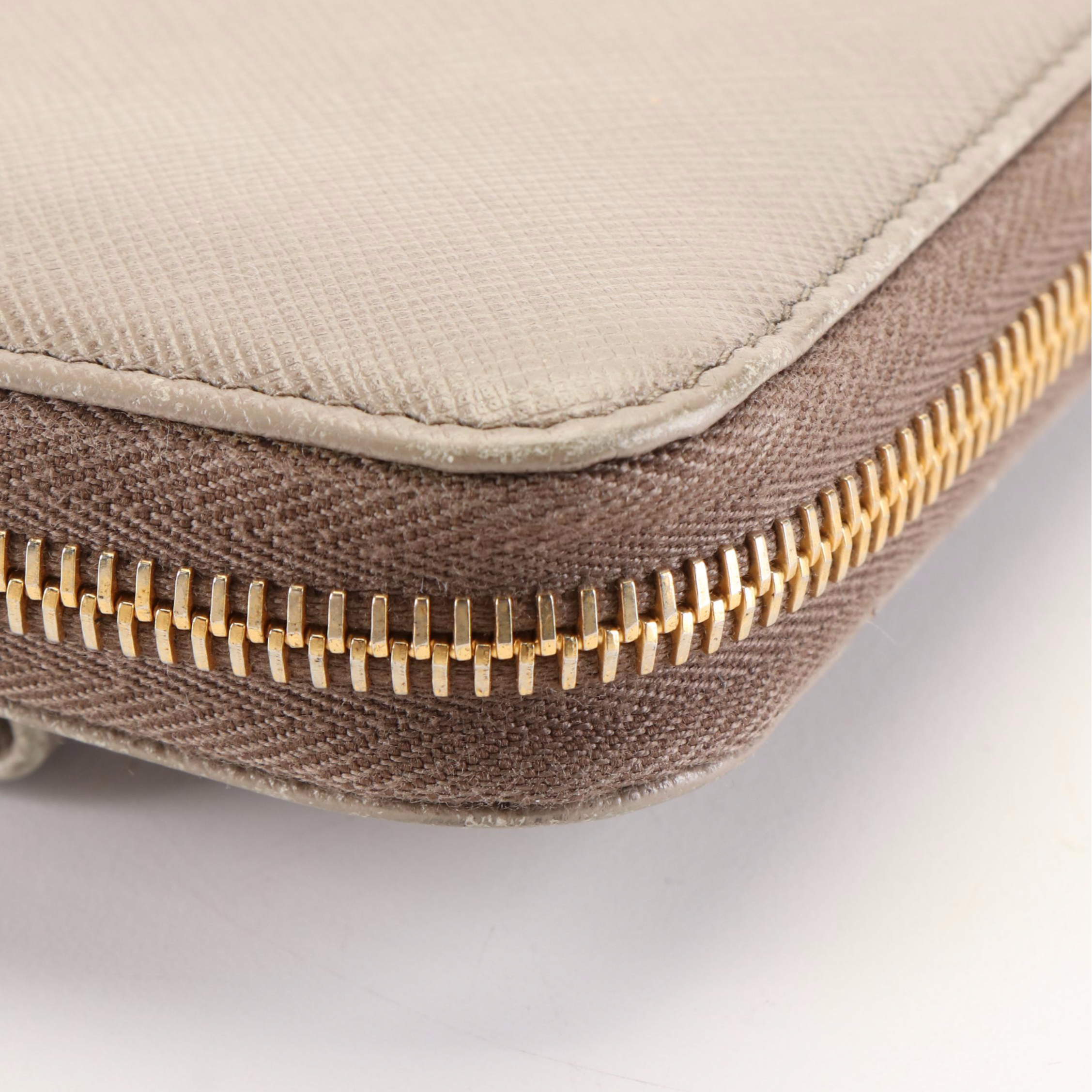 Prada Bow Zip Around Long Wallet in Saffiano Leather