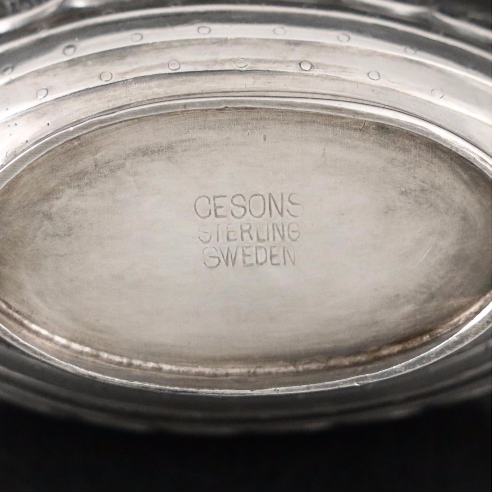 Swedish Sterling Silver Viking Ship Salt Cellar