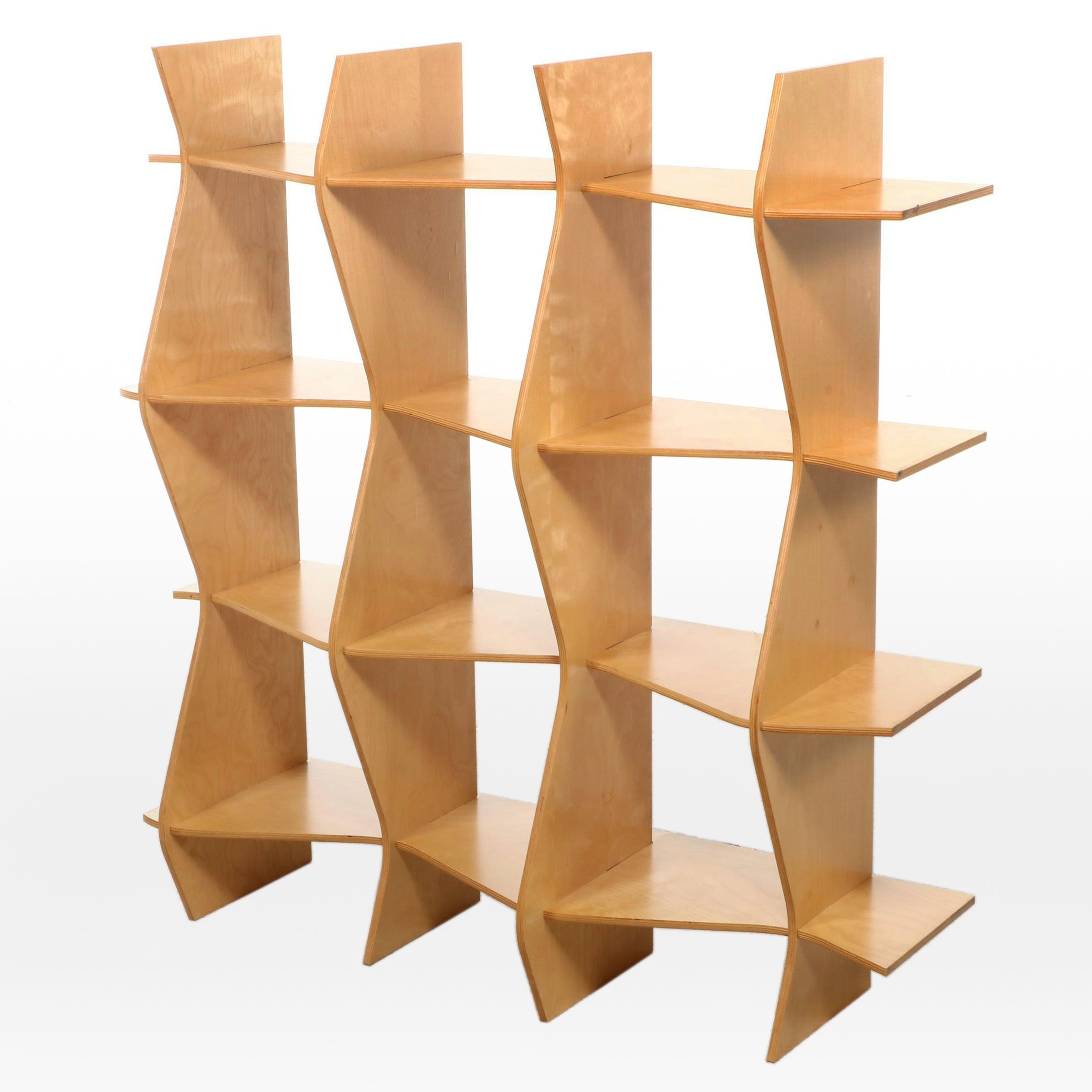 Modernist Style Birch Plywood Shelving Unit