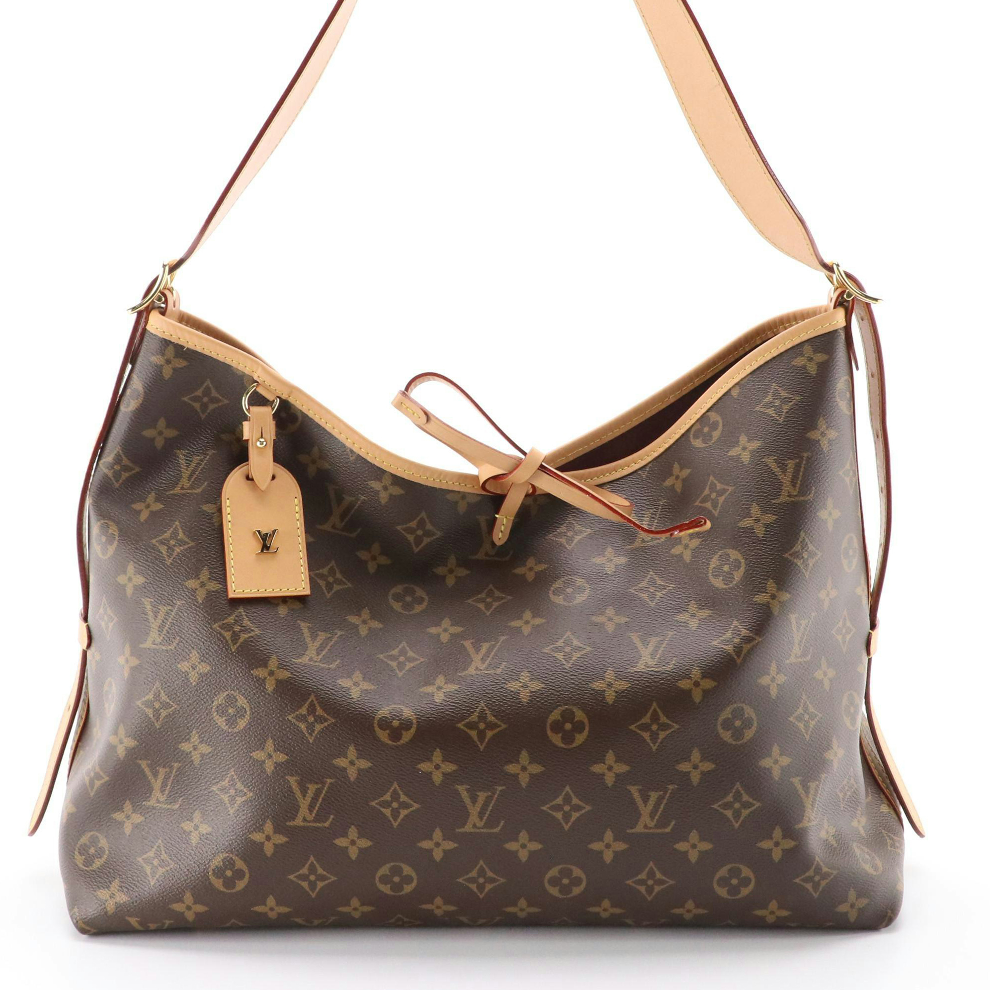 Louis Vuitton CarryAll MM Bag and Zip Pouch in Monogram Canvas and Leather