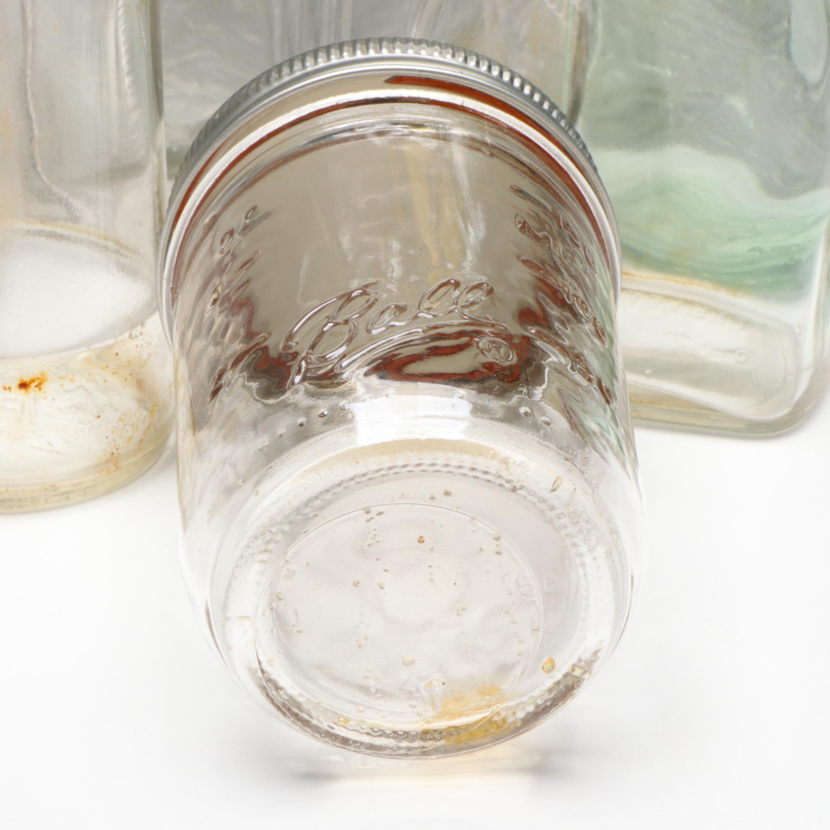 Hazel Atlas, Bacardi with Other Glass Bottles and Ball Mason Jar
