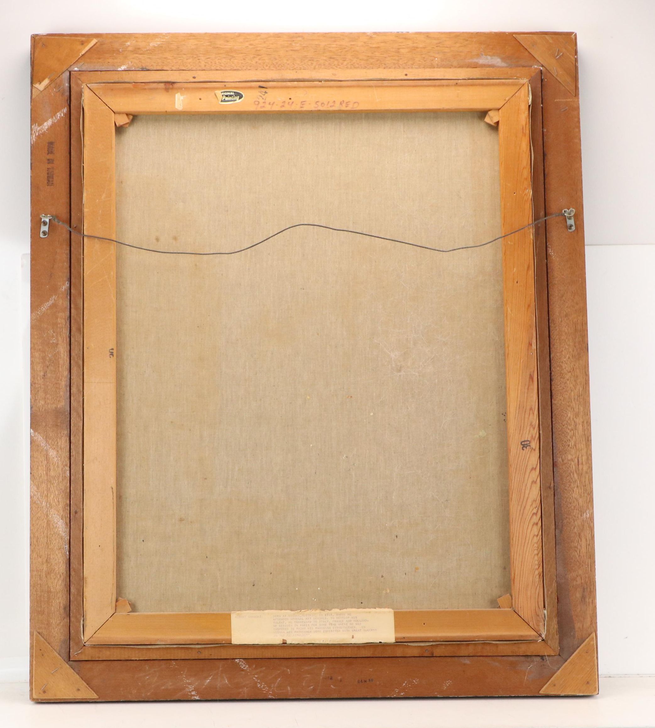 Albert Cragoni Moody Street Scene Oil Painting, Mid-20th Century