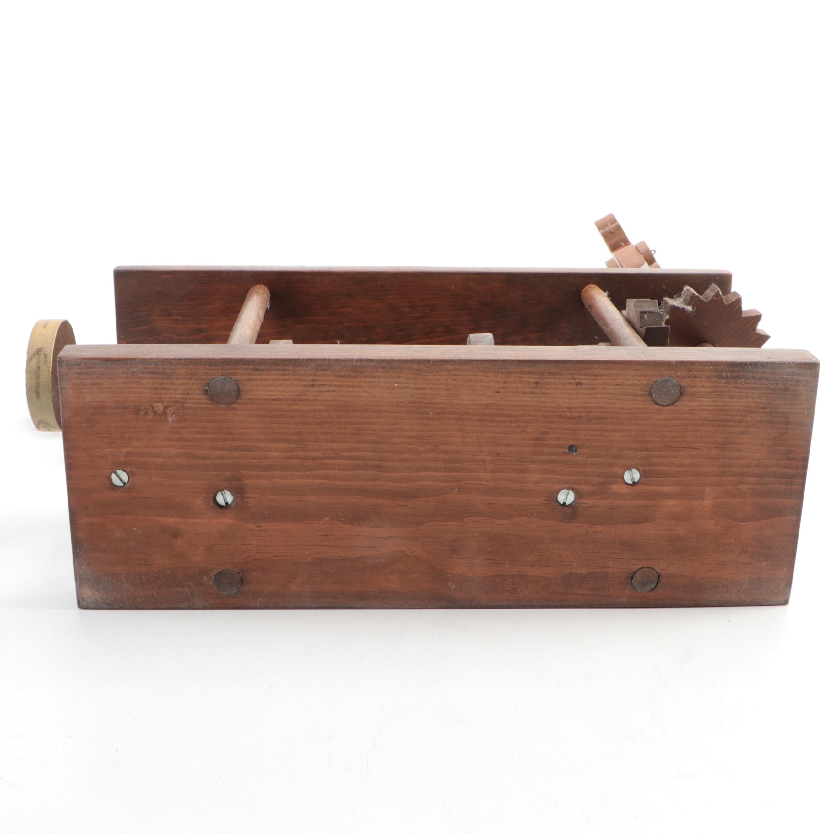 Polychrome Wood Cowboy Horse Taming Mechanical Diorama