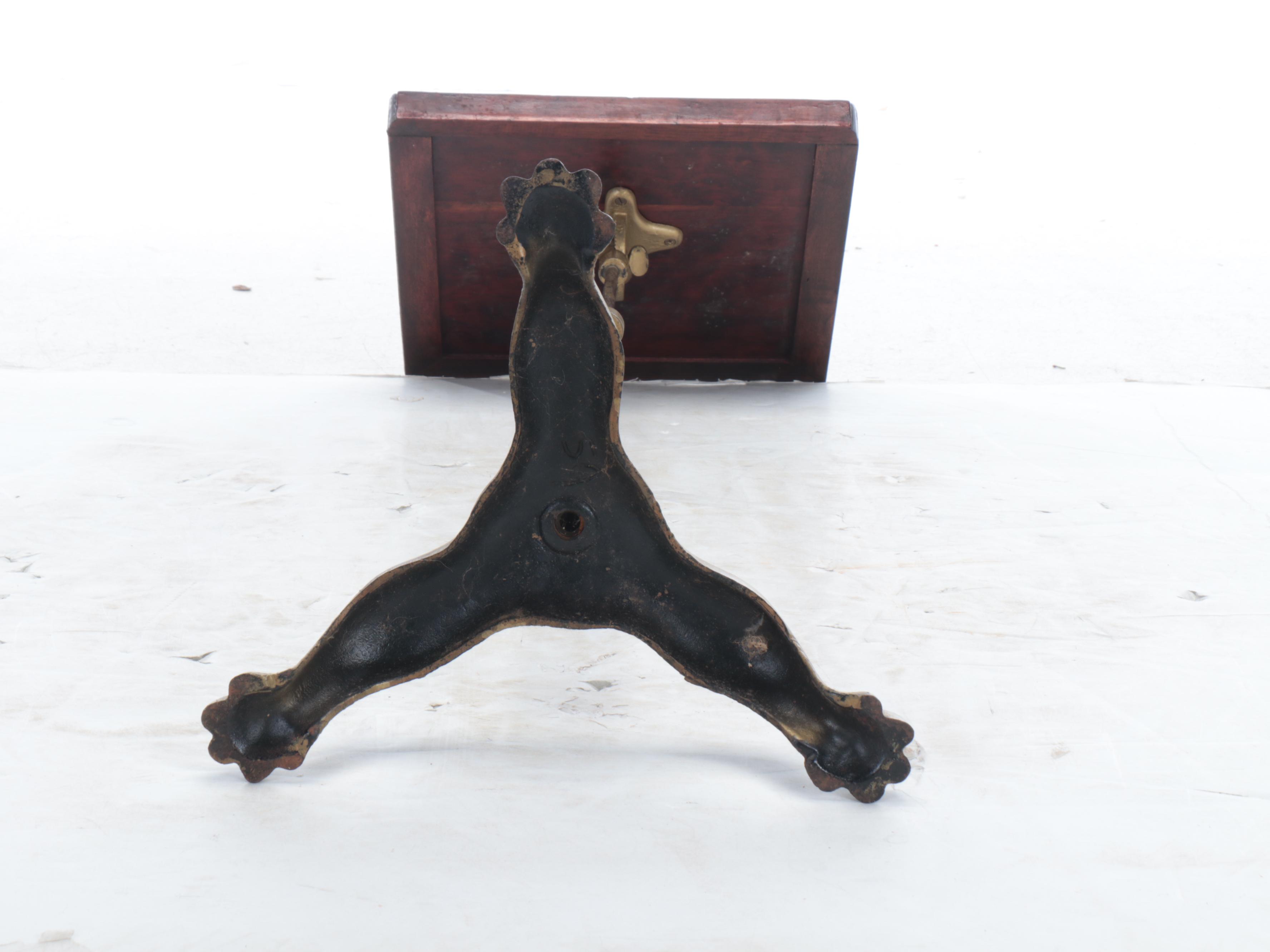 Mahogany and Cast Metal Claw Foot Sheet Music Stand