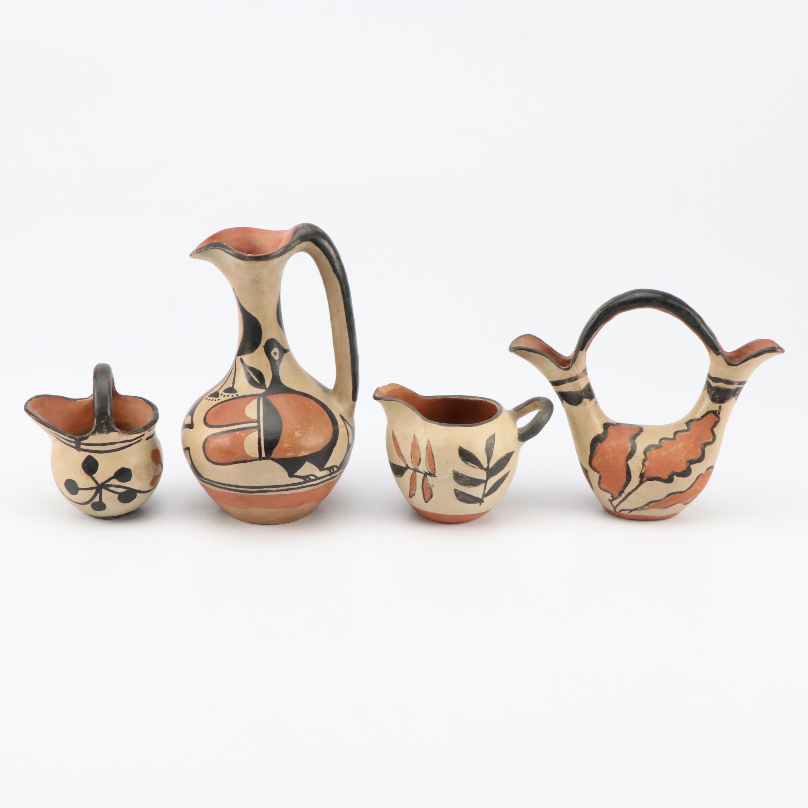 Southwestern Style Hand-Painted Ceramic Pitchers