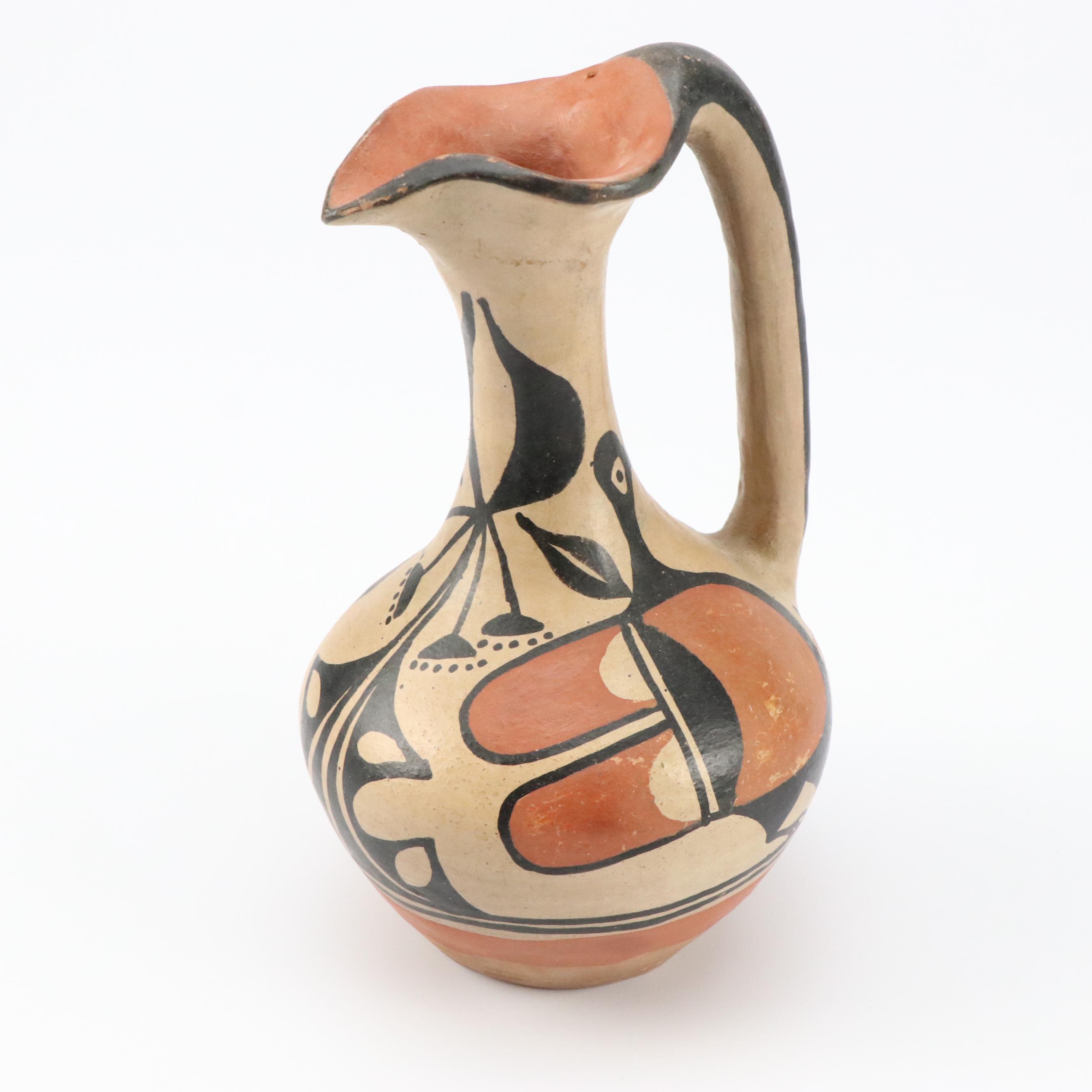 Southwestern Style Hand-Painted Ceramic Pitchers