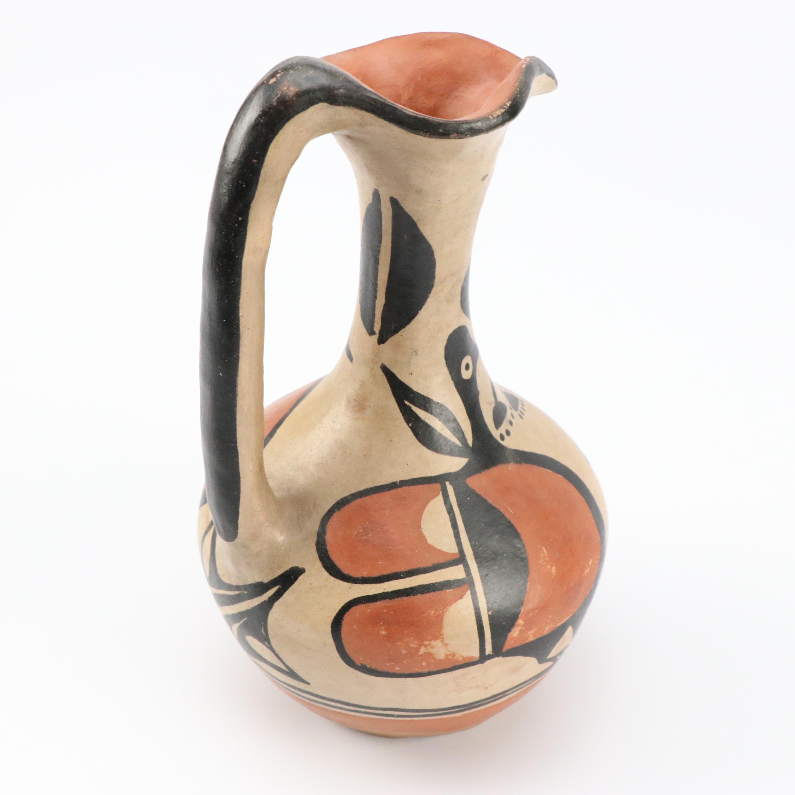 Southwestern Style Hand-Painted Ceramic Pitchers