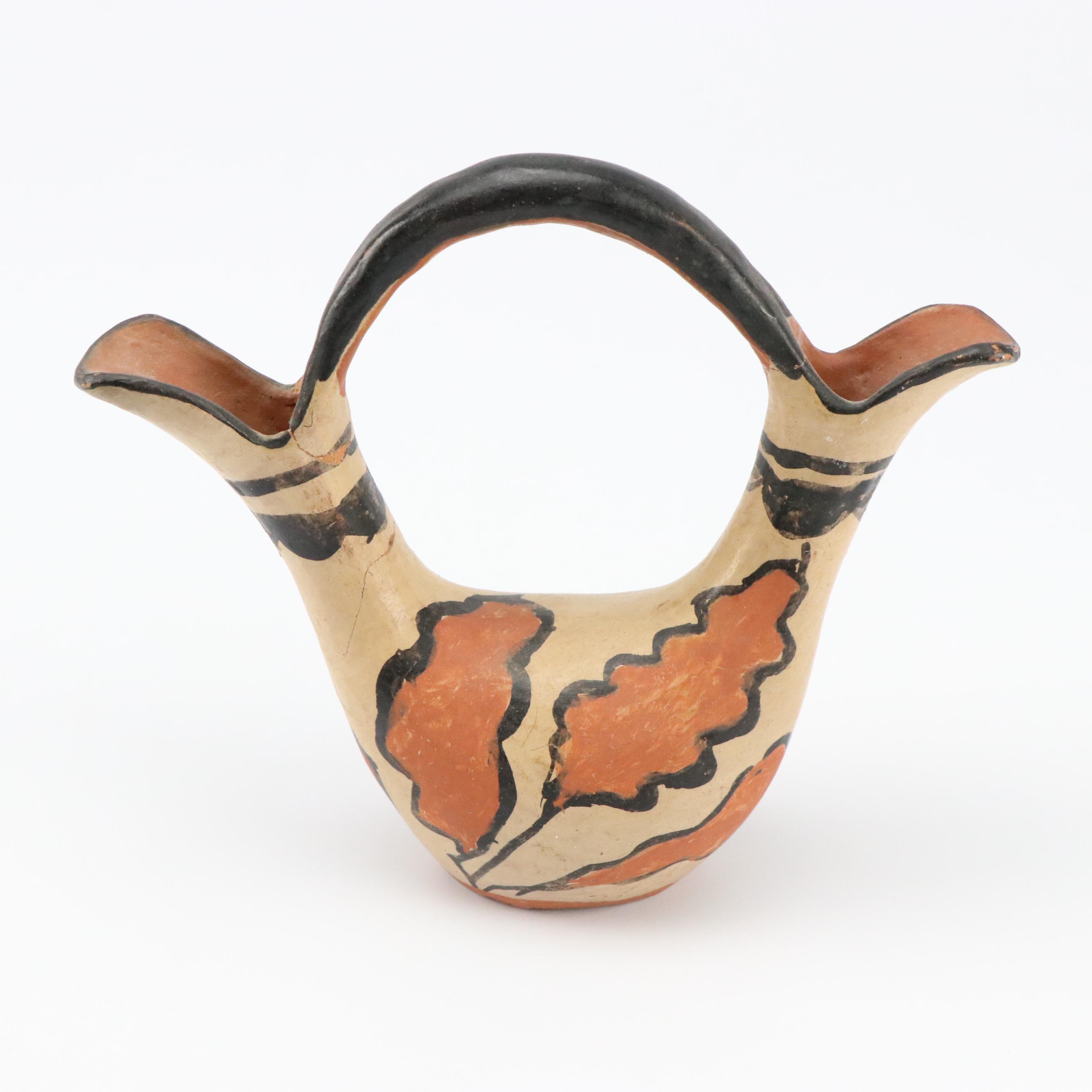 Southwestern Style Hand-Painted Ceramic Pitchers