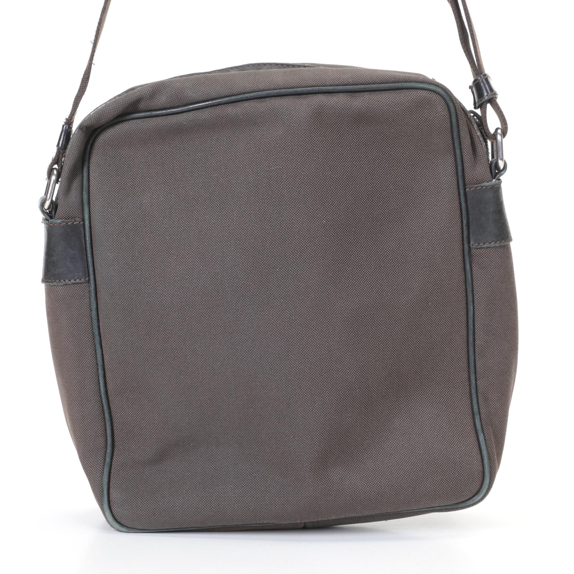 Prada Canapa Logo Jacquard Canvas and Leather Crossbody Bag