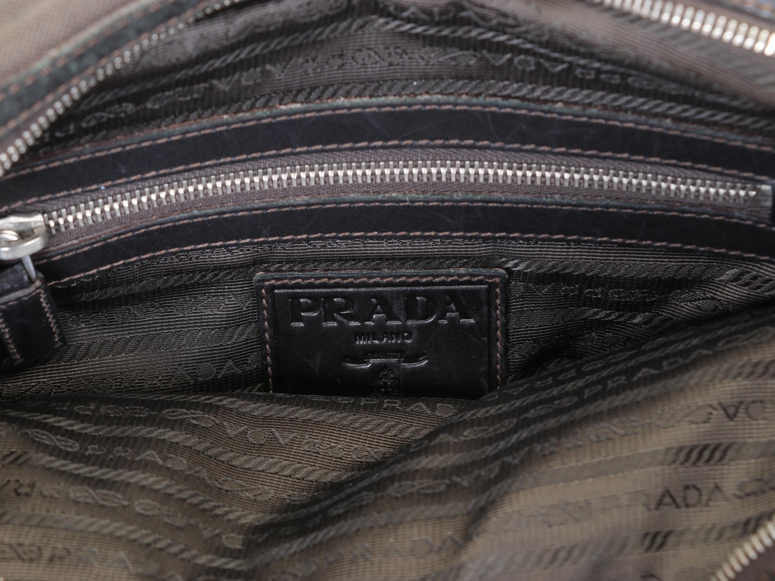 Prada Canapa Logo Jacquard Canvas and Leather Crossbody Bag