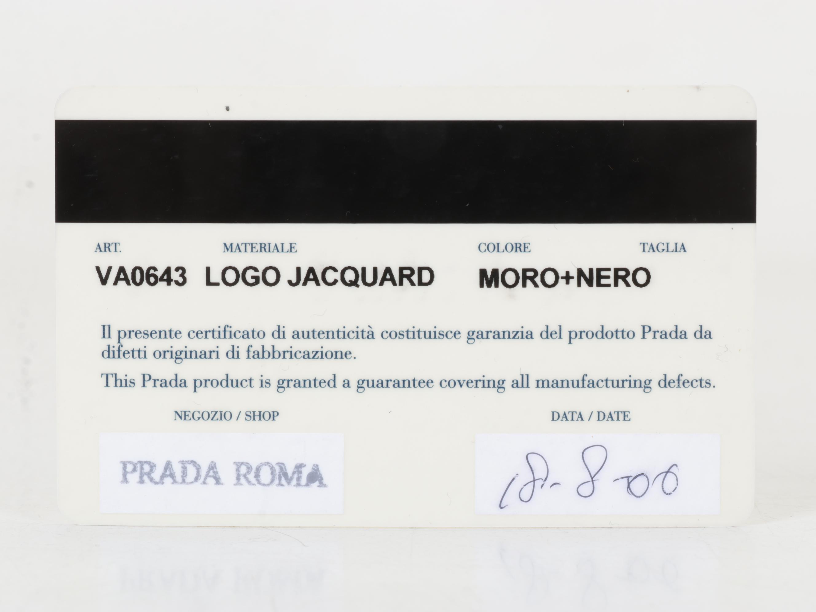 Prada Canapa Logo Jacquard Canvas and Leather Crossbody Bag