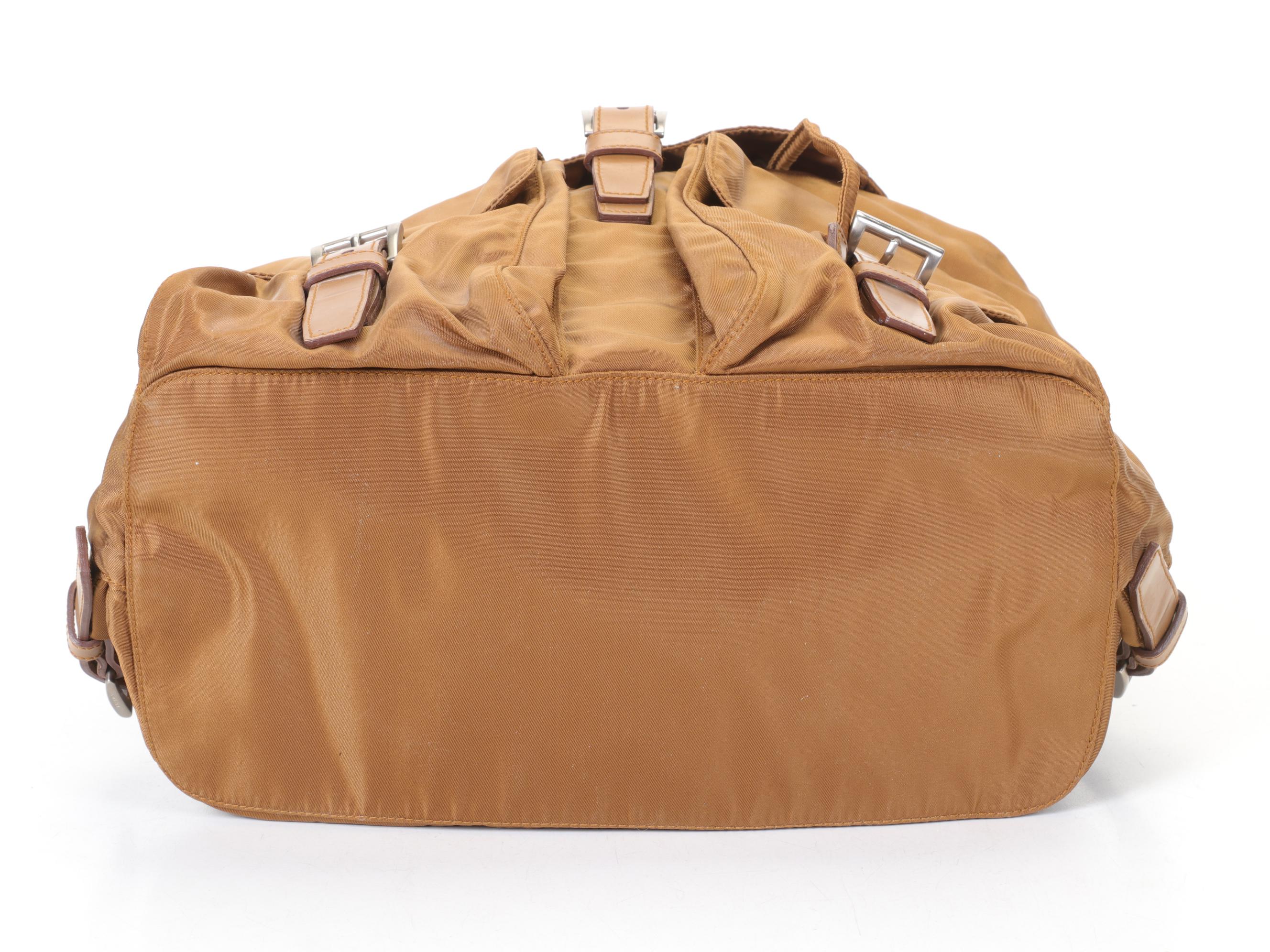 Prada Tessuto Nylon Rucksack Backpack in Tobacco
