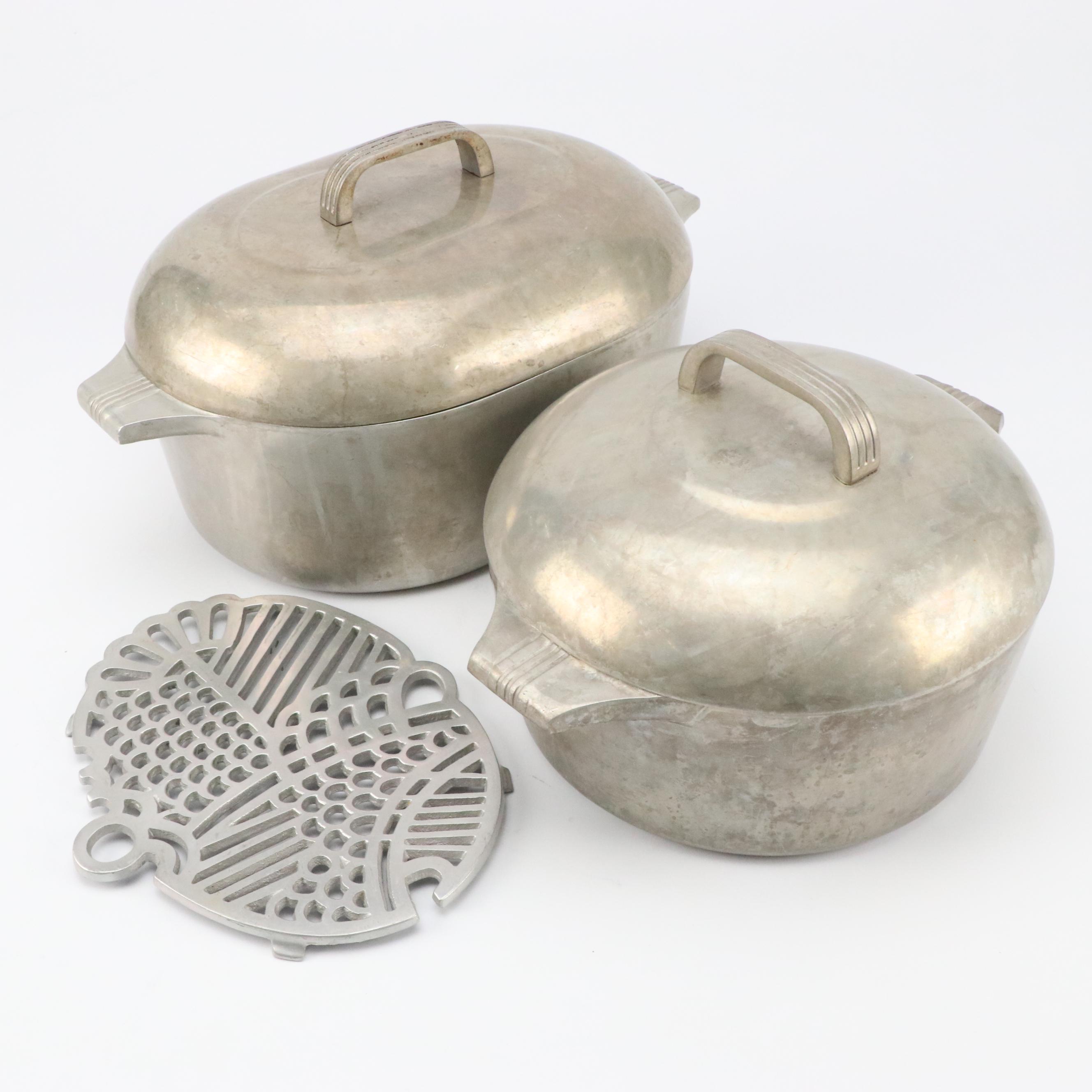 Wagner Ware and Other Aluminum Roasting Pans and Other Trivet