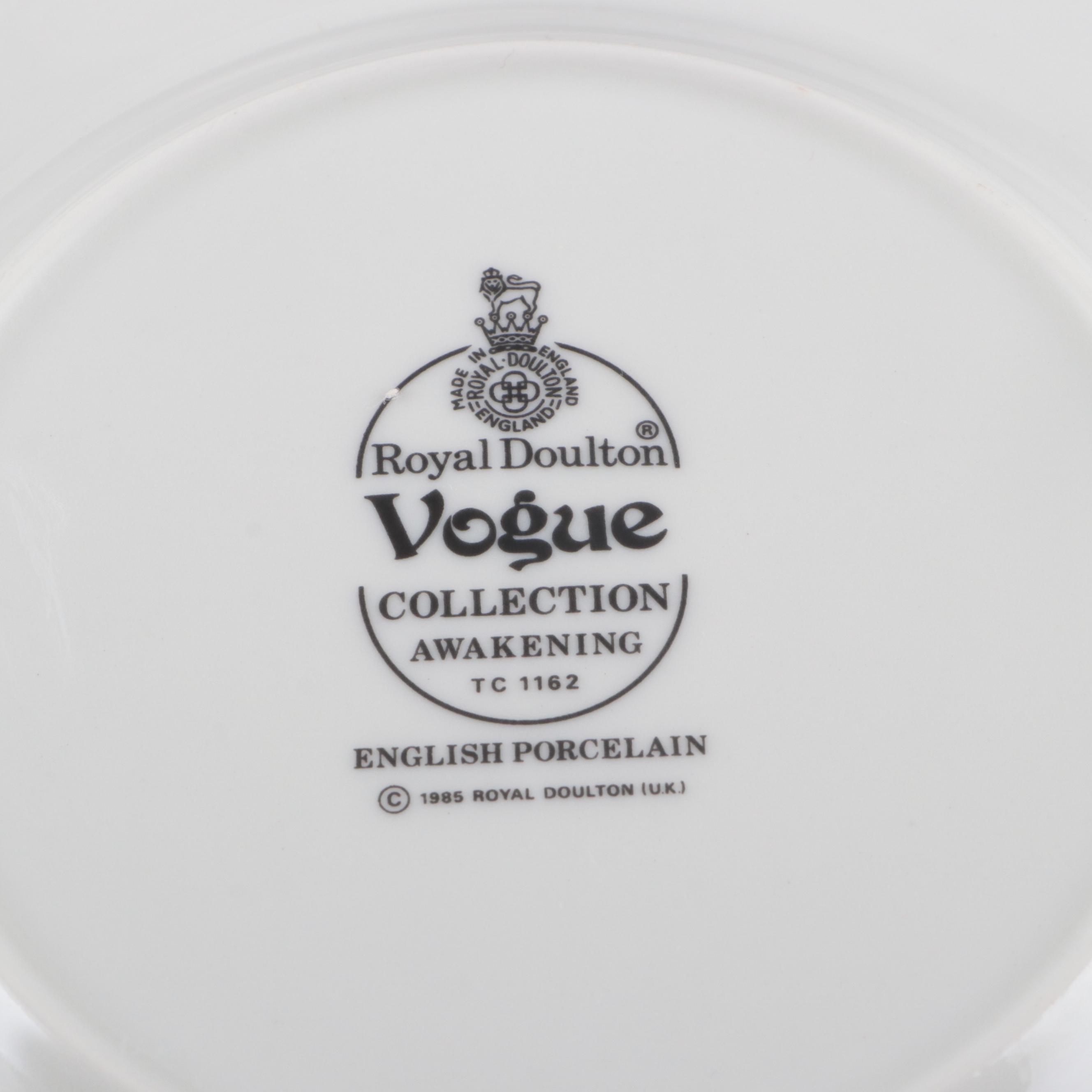 Royal Doulton "Awakening" Porcelain Dinnerware, 1986-1995