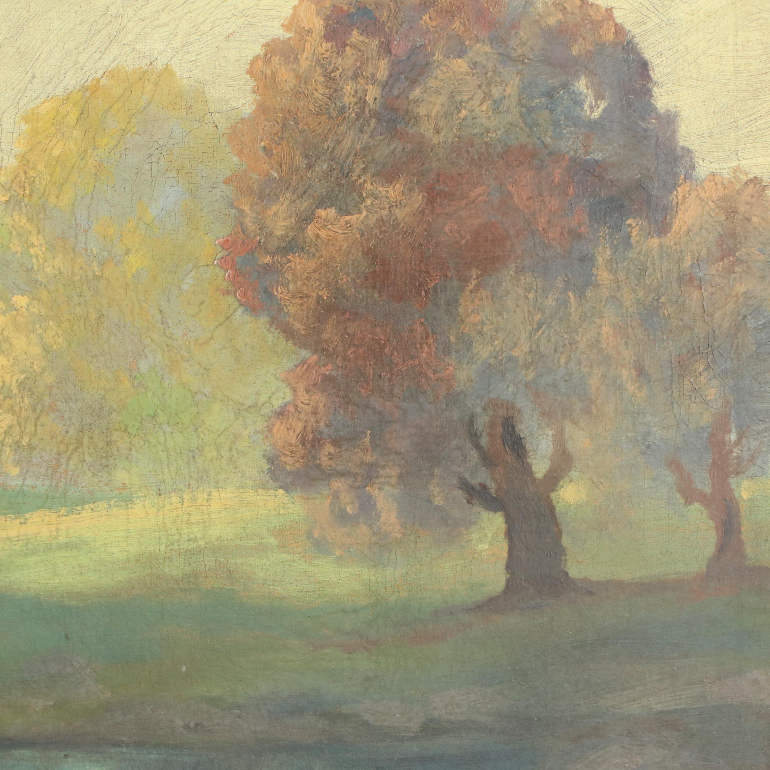 George Bickerstaff Landscape Oil Painting of Park