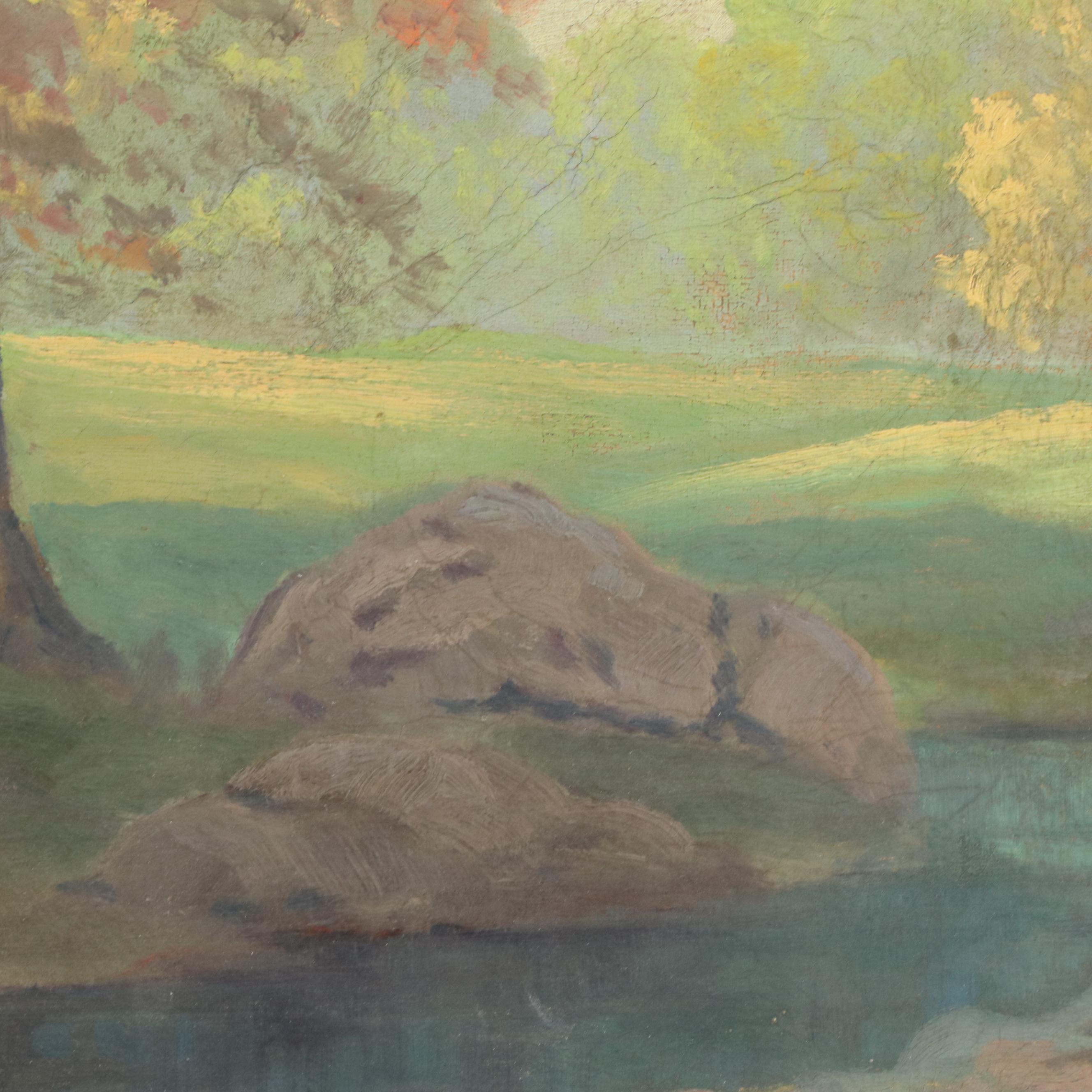 George Bickerstaff Landscape Oil Painting of Park
