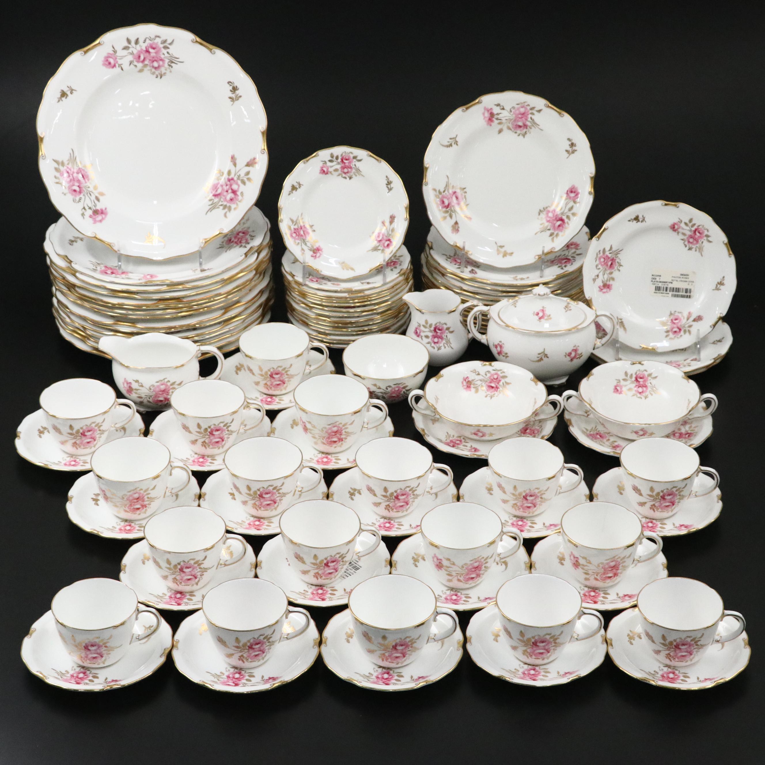 Royal Crown Derby "Royal Pinxton Roses" Porcelain Dinnerware, 1966–1969