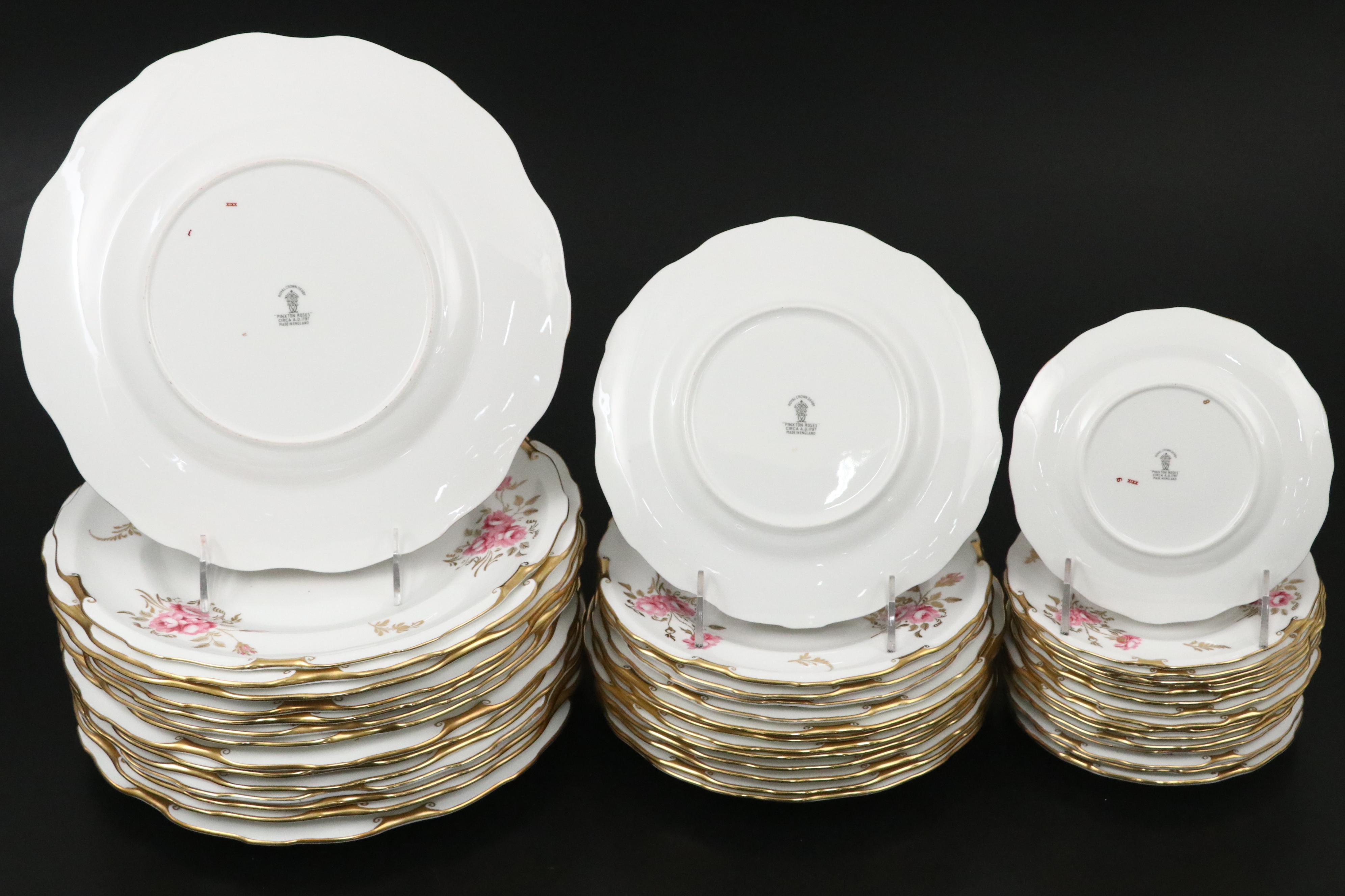 Royal Crown Derby "Royal Pinxton Roses" Porcelain Dinnerware, 1966–1969