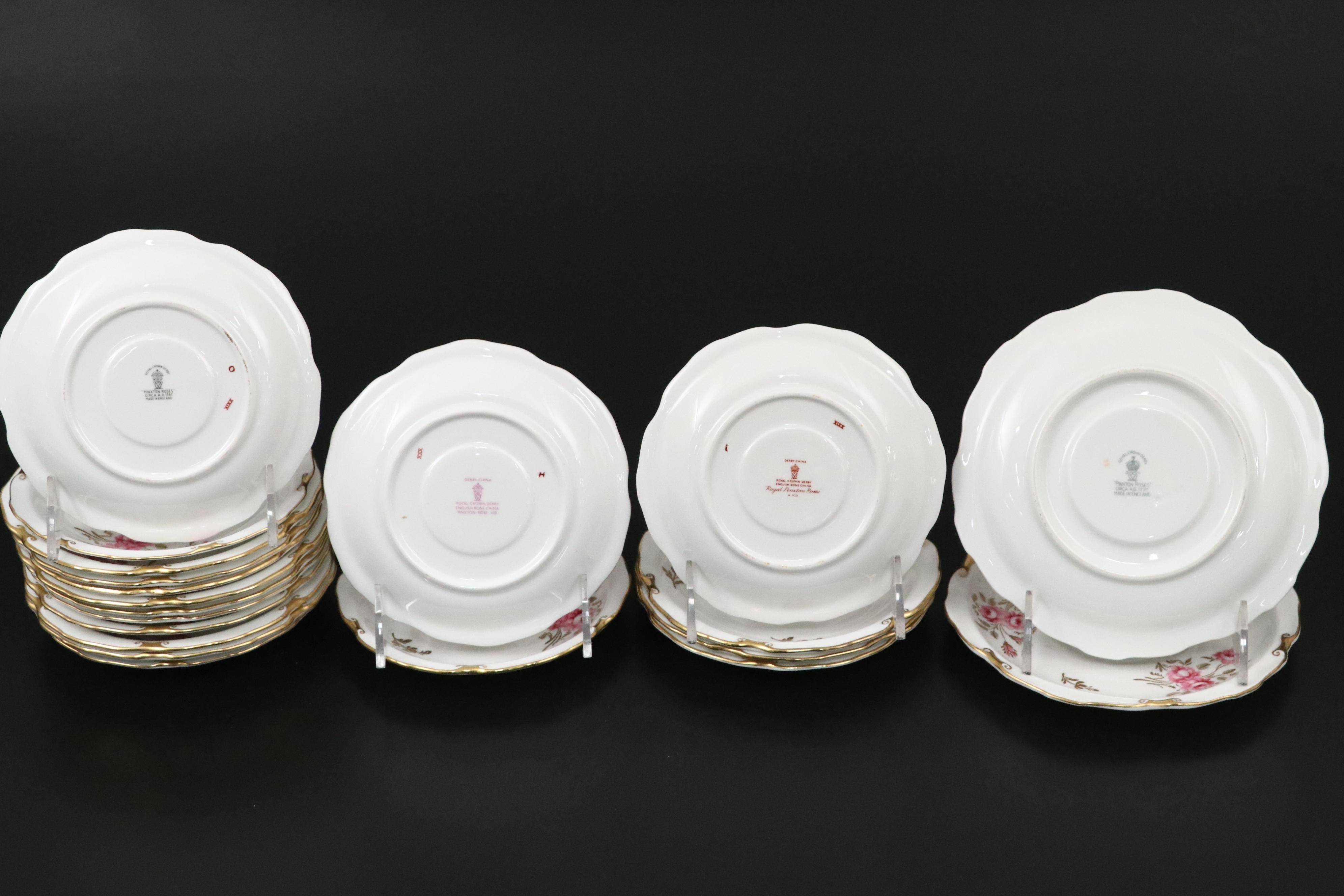 Royal Crown Derby "Royal Pinxton Roses" Porcelain Dinnerware, 1966–1969