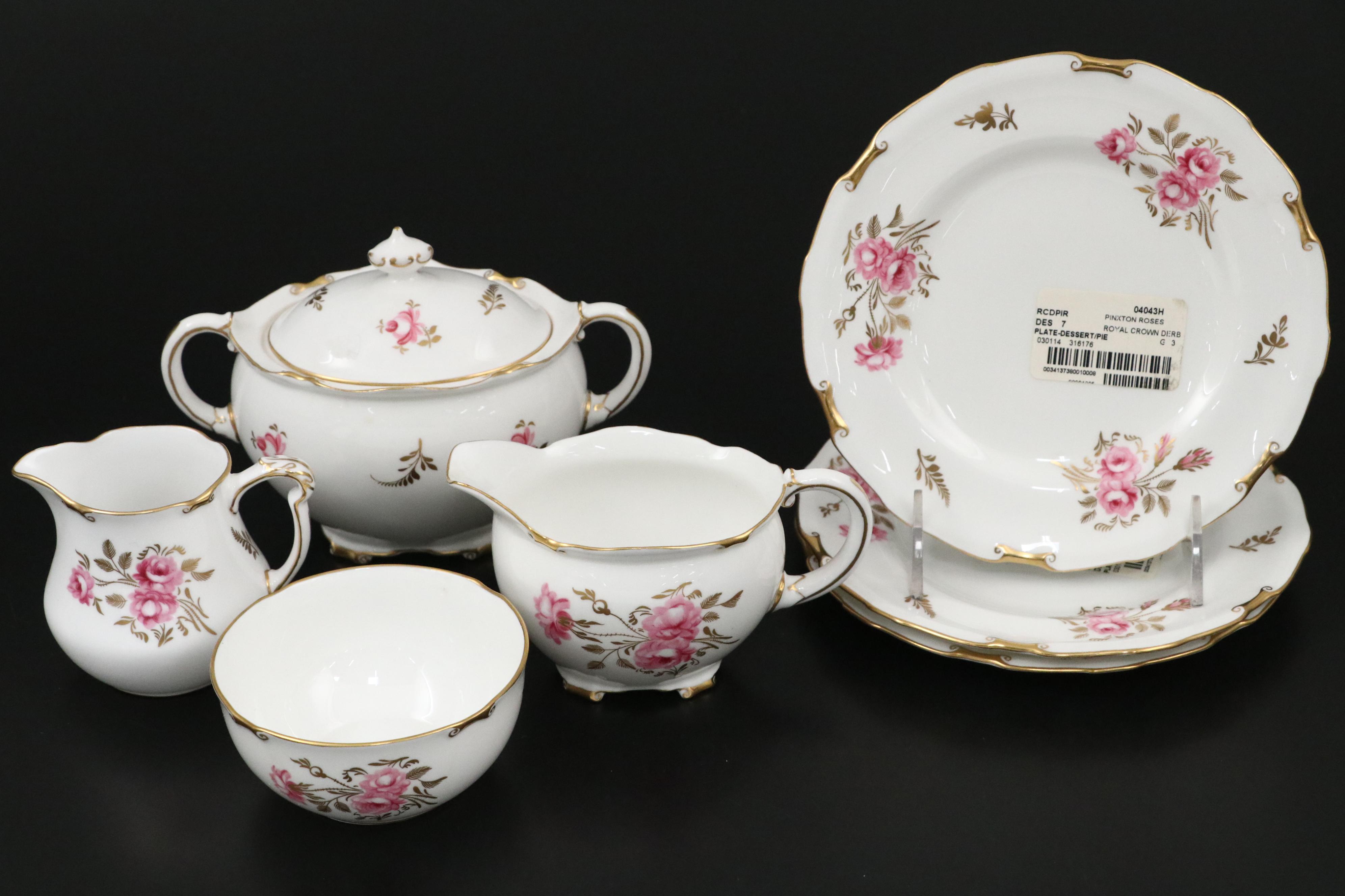 Royal Crown Derby "Royal Pinxton Roses" Porcelain Dinnerware, 1966–1969