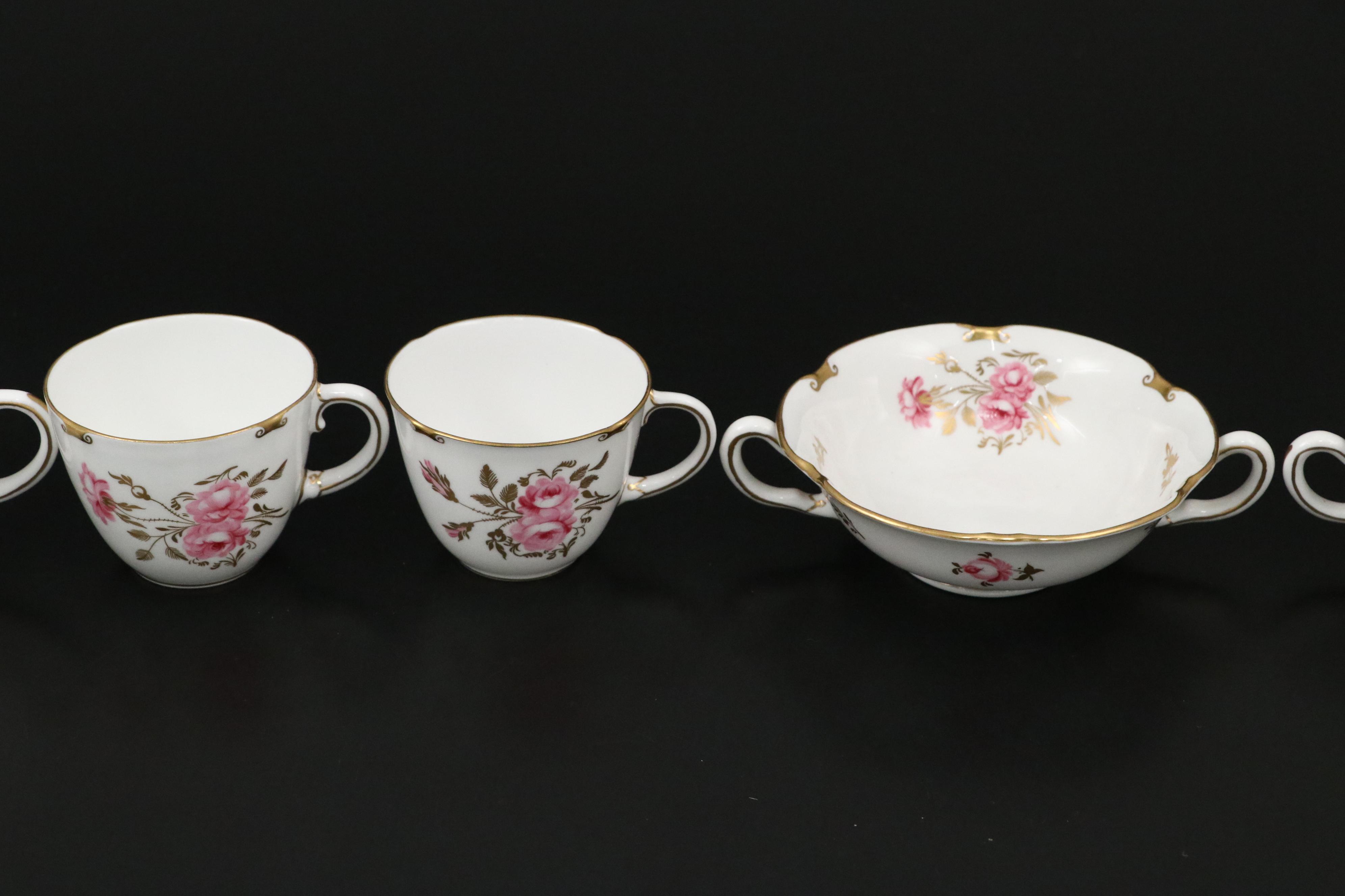 Royal Crown Derby "Royal Pinxton Roses" Porcelain Dinnerware, 1966–1969