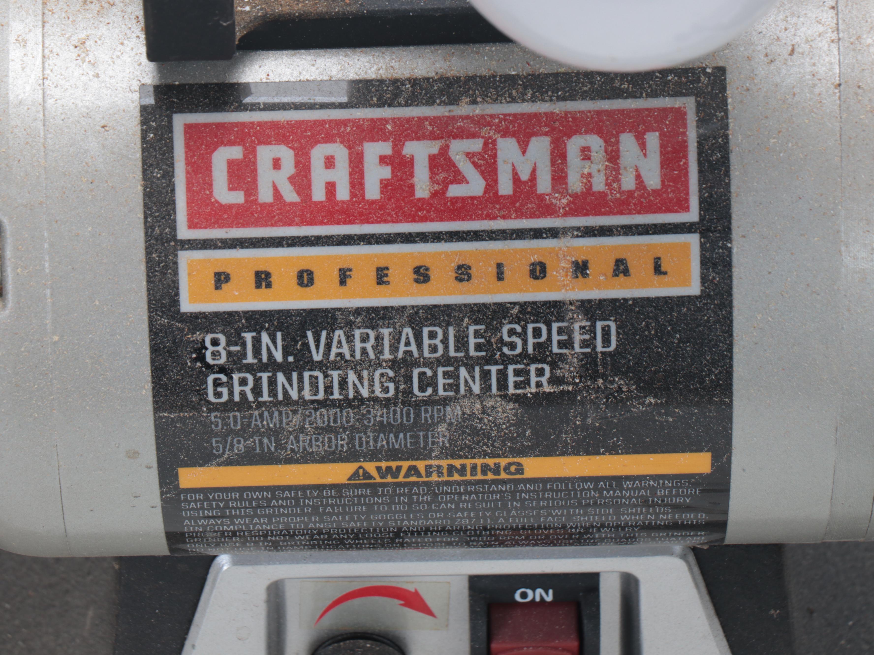 Shop-Vac Contractor Vacuum with Nozzle Set and Craftsman Bench Top Grinder