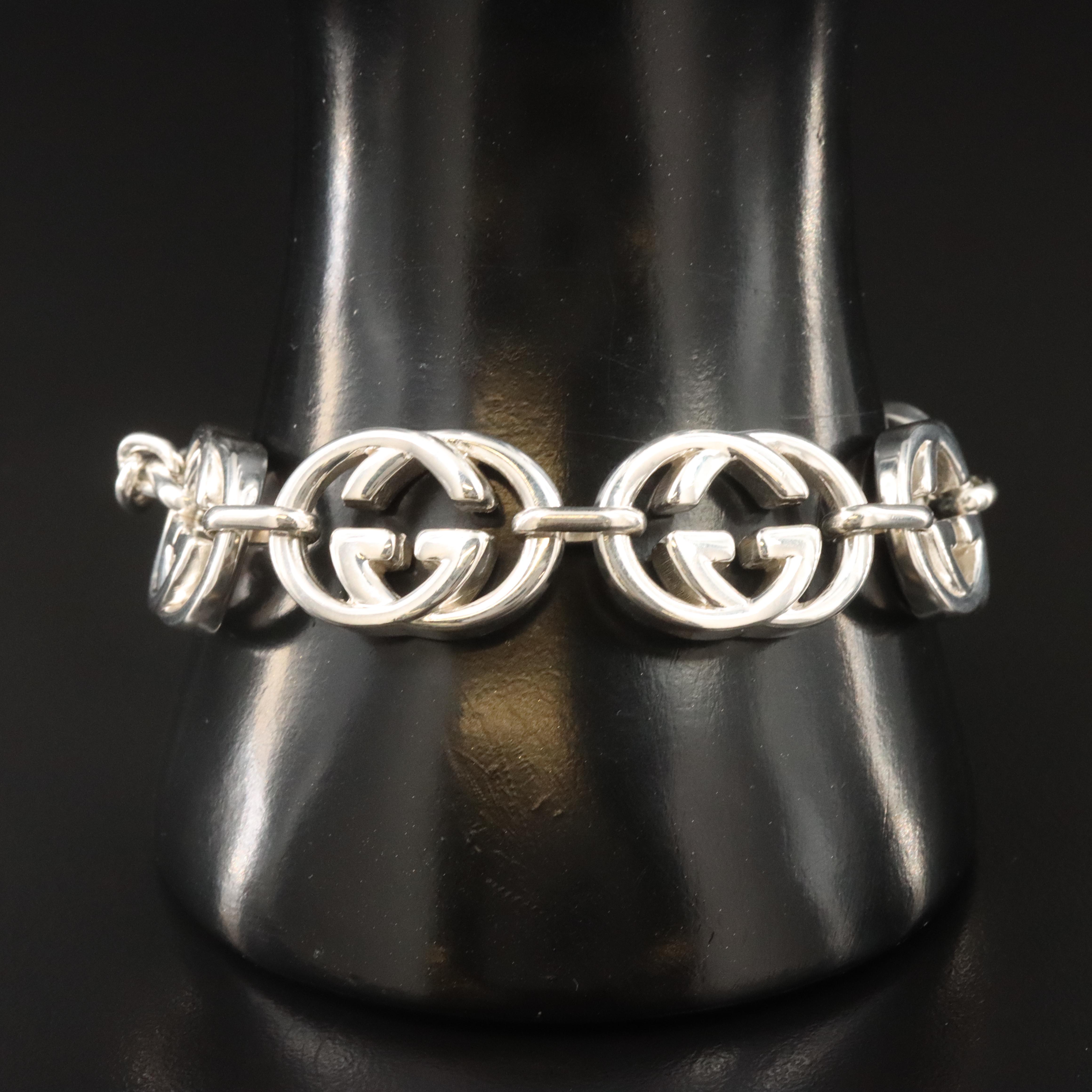 Gucci Britt Sterling G Link Bracelet