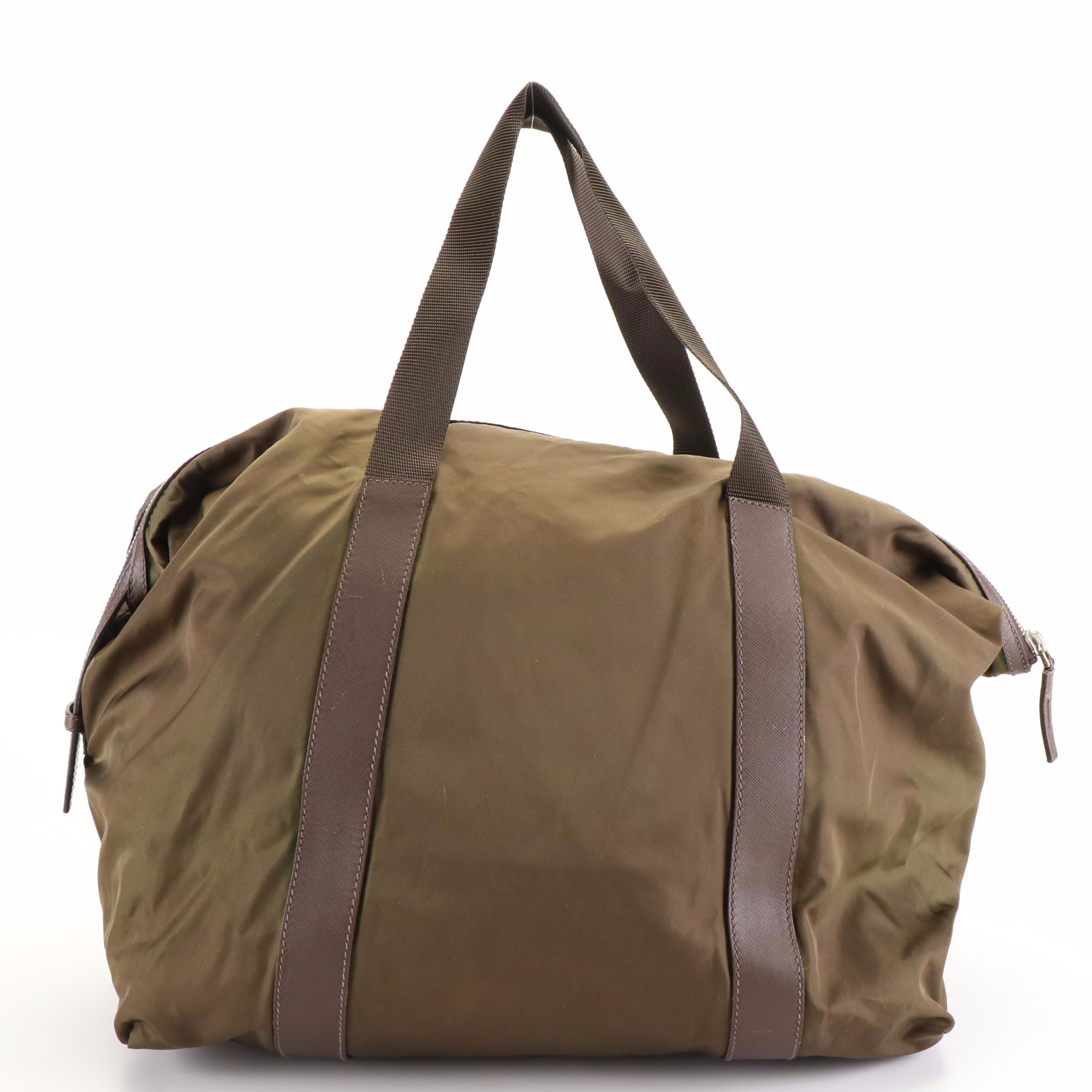 Prada Tessuto Nylon and Leather Weekender Bag