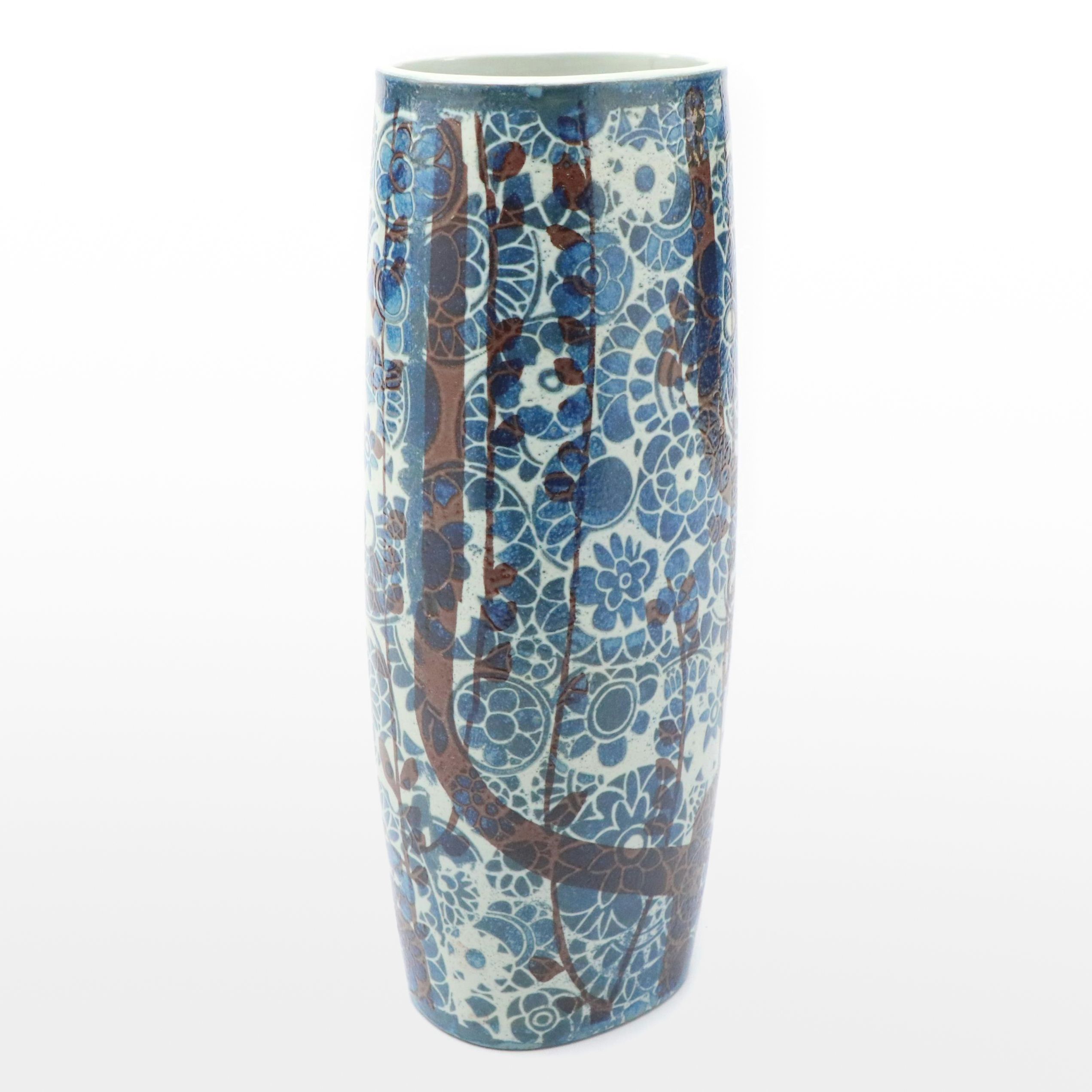 Johanne Gerber for Royal Copenhagen "Baca" Faience Vase, 1969-1973