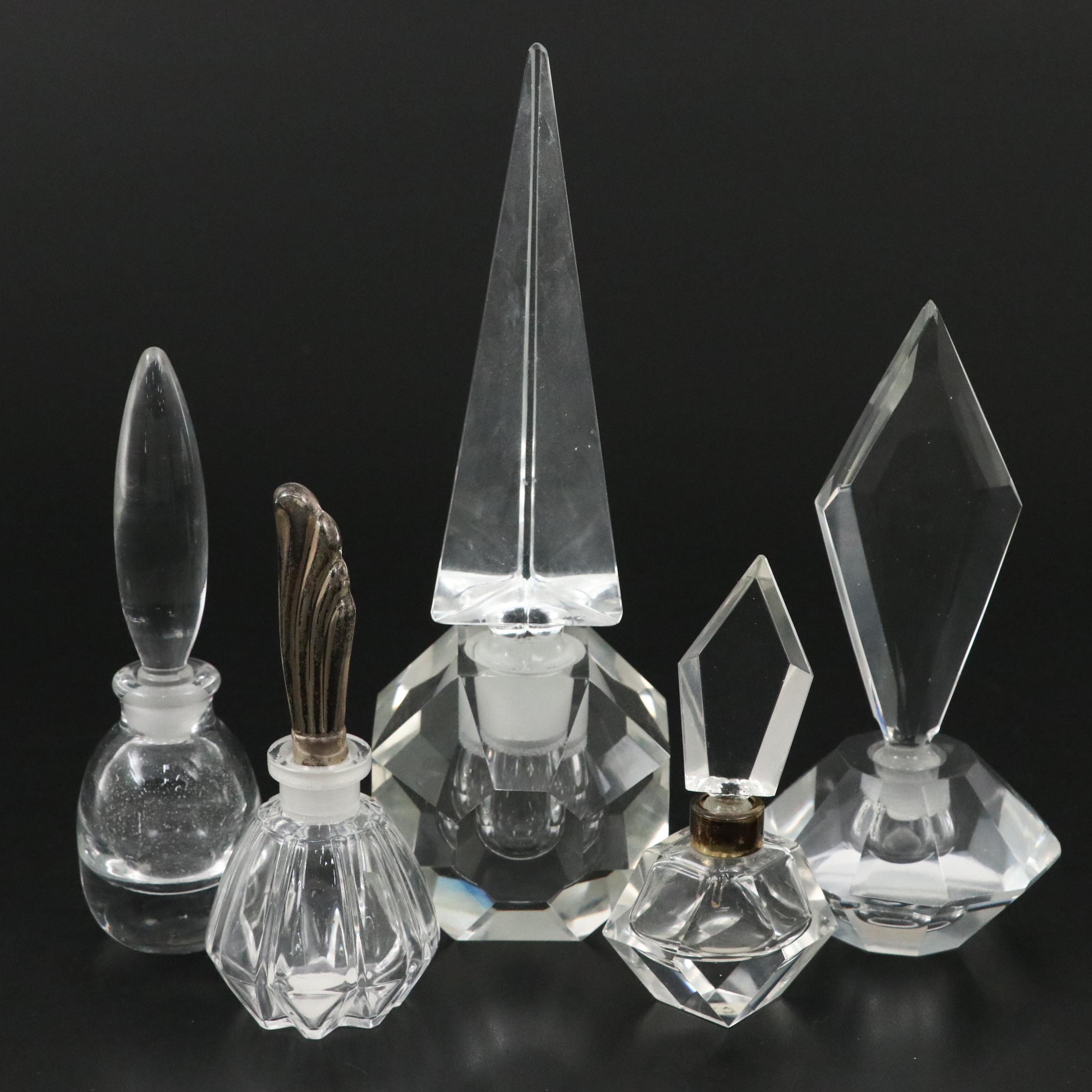 Wallace Sterling and Crystal Perfume Bottle and More Cut Crystal Perfume Bottles